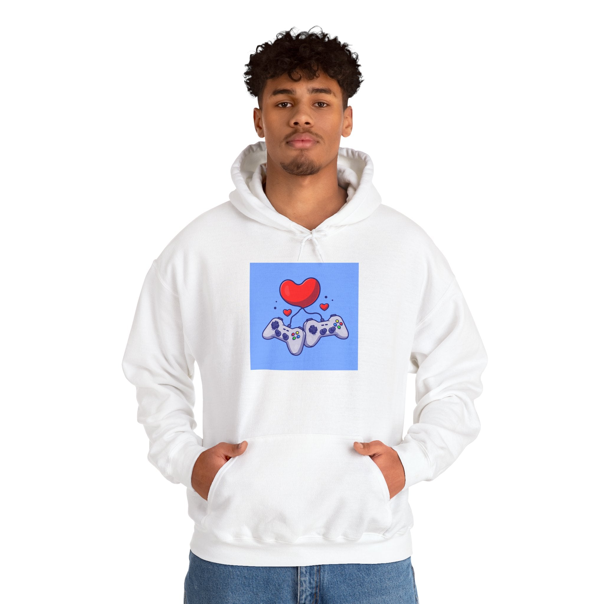 Gaming Love Hooded Sweatshirt - Perfect for Gamers, Video Game Lovers, Cozy Style, Gift for Birthdays, Holidays