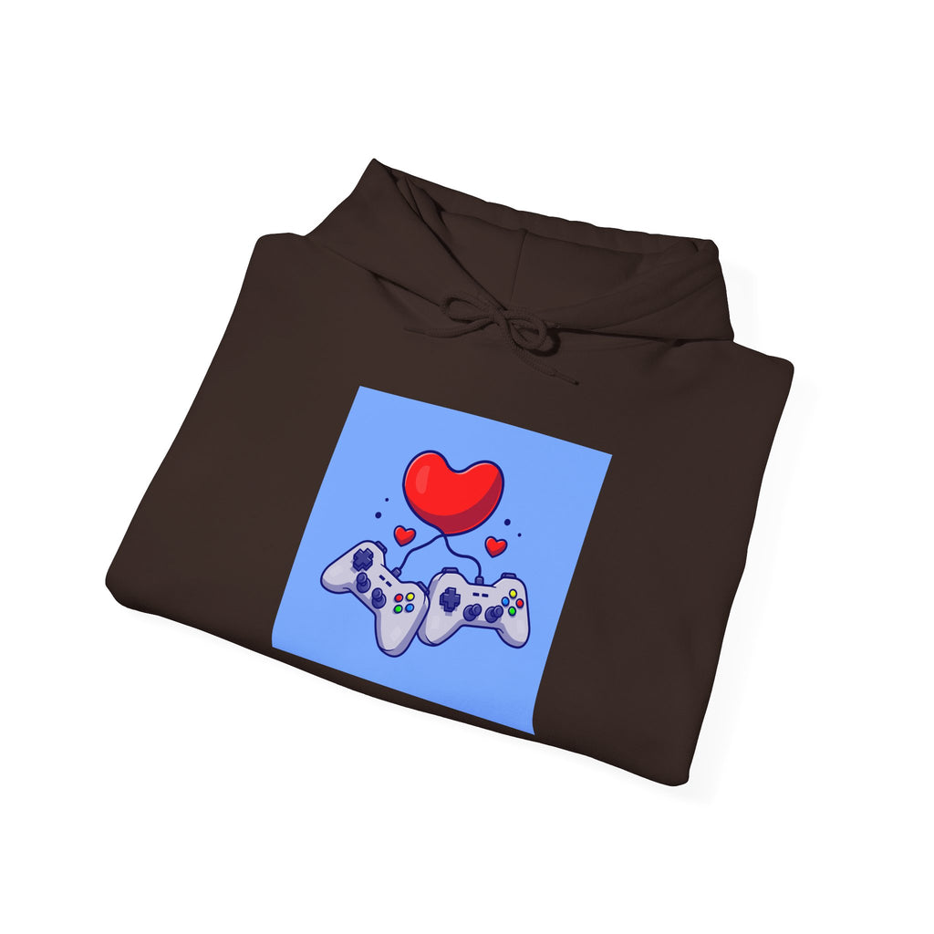 Gaming Love Hooded Sweatshirt - Perfect for Gamers, Video Game Lovers, Cozy Style, Gift for Birthdays, Holidays