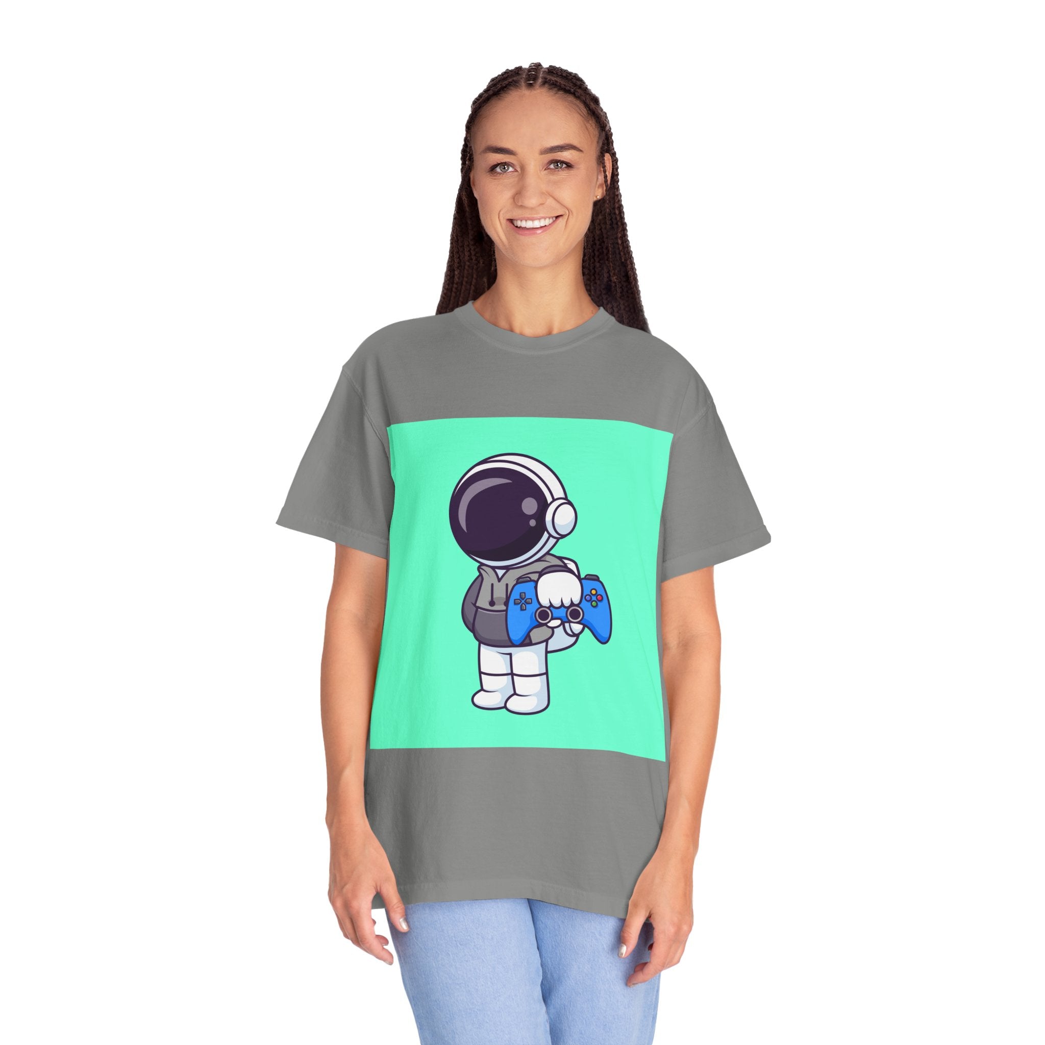 Playful Astronaut Gaming T-shirt | Fun Tee for Gamers | Unisex Casual Wear | Perfect Gift for Birthdays & Holidays | Space Gaming Apparel