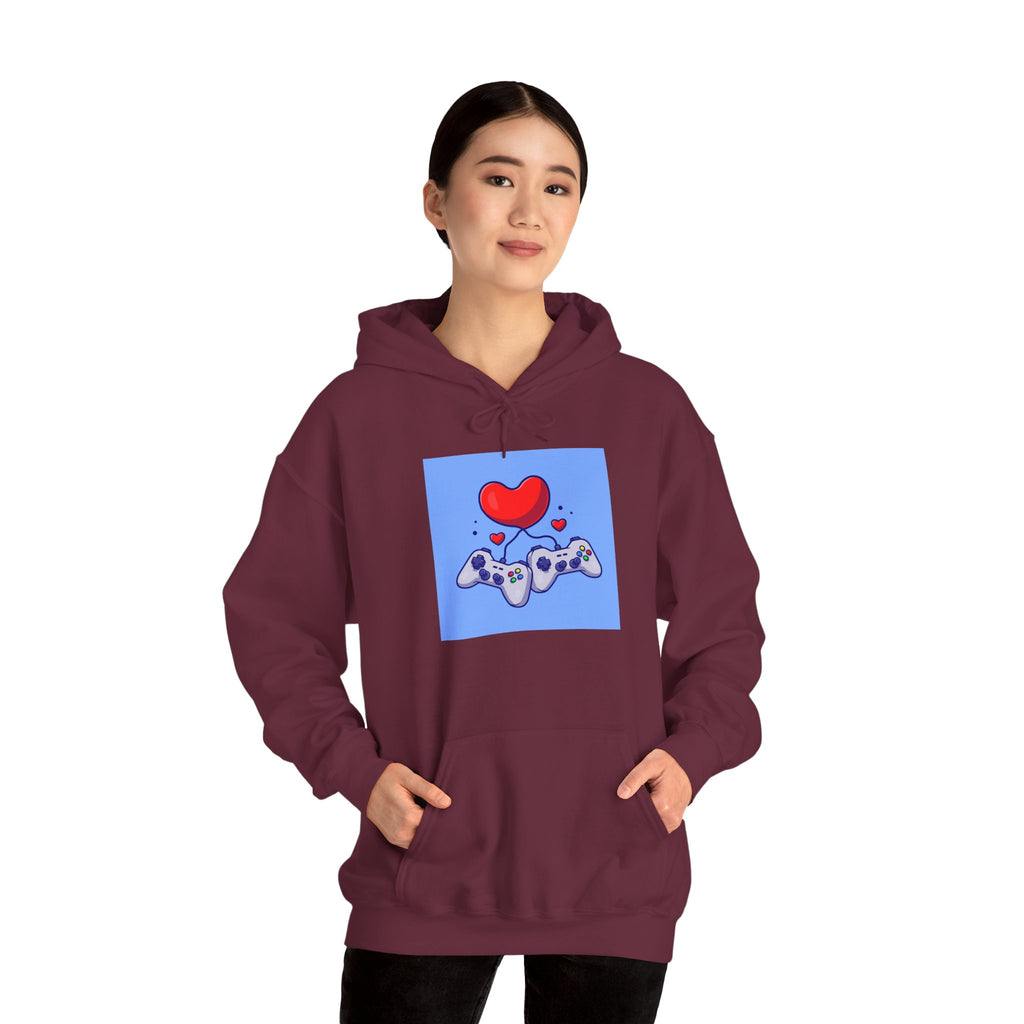 Gaming Love Hooded Sweatshirt - Perfect for Gamers, Video Game Lovers, Cozy Style, Gift for Birthdays, Holidays