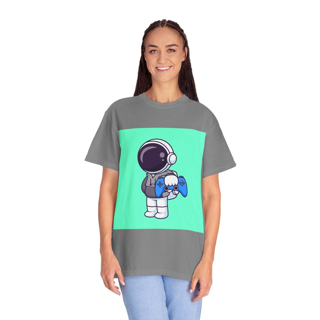 Playful Astronaut Gaming T-shirt | Fun Tee for Gamers | Unisex Casual Wear | Perfect Gift for Birthdays & Holidays | Space Gaming Apparel