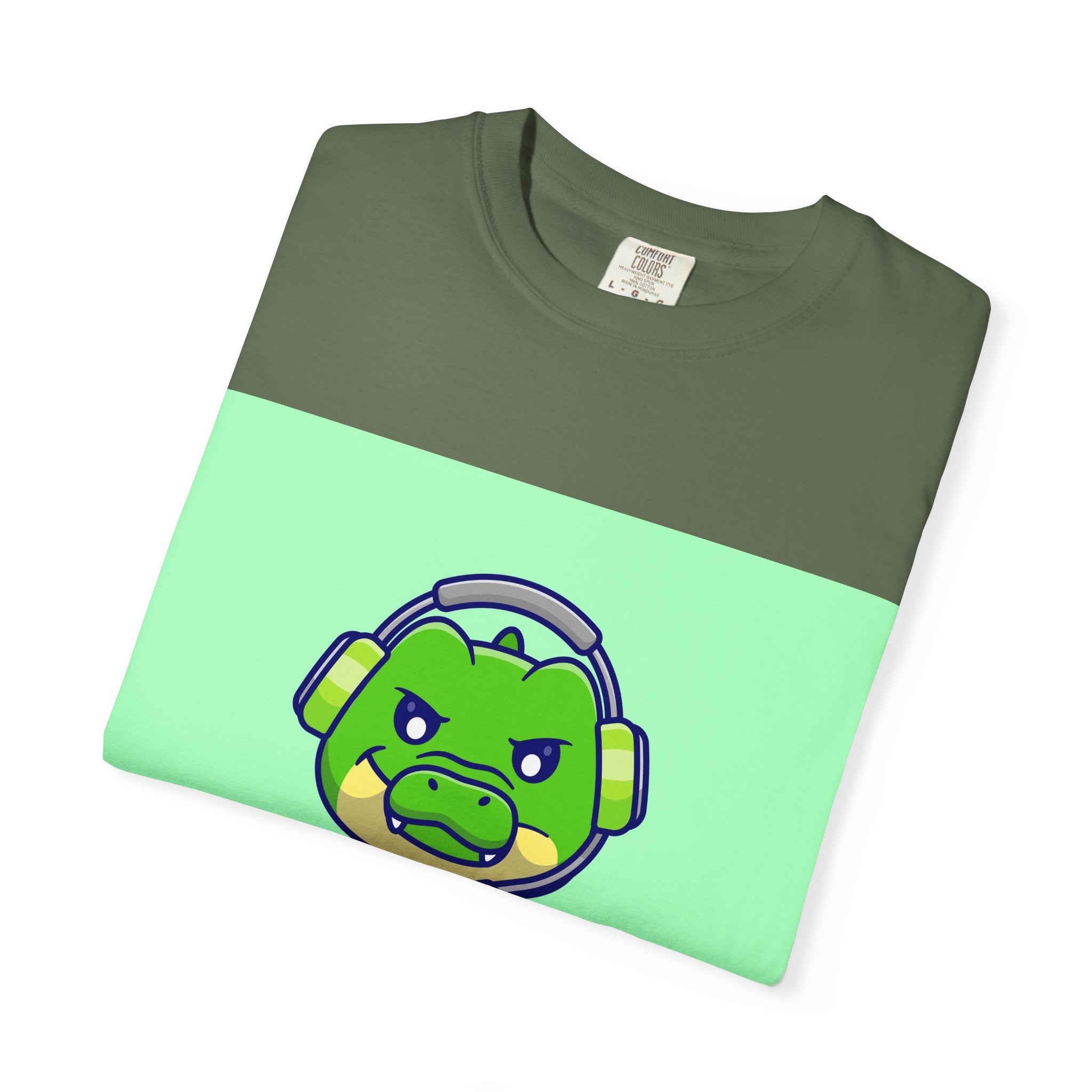 Playful Gaming Dinosaur T-shirt | Unisex Tee for Gamers, Unique Gift for Birthdays, Cute Cartoon Shirt, Casual Wear, Funny Graphic Tee