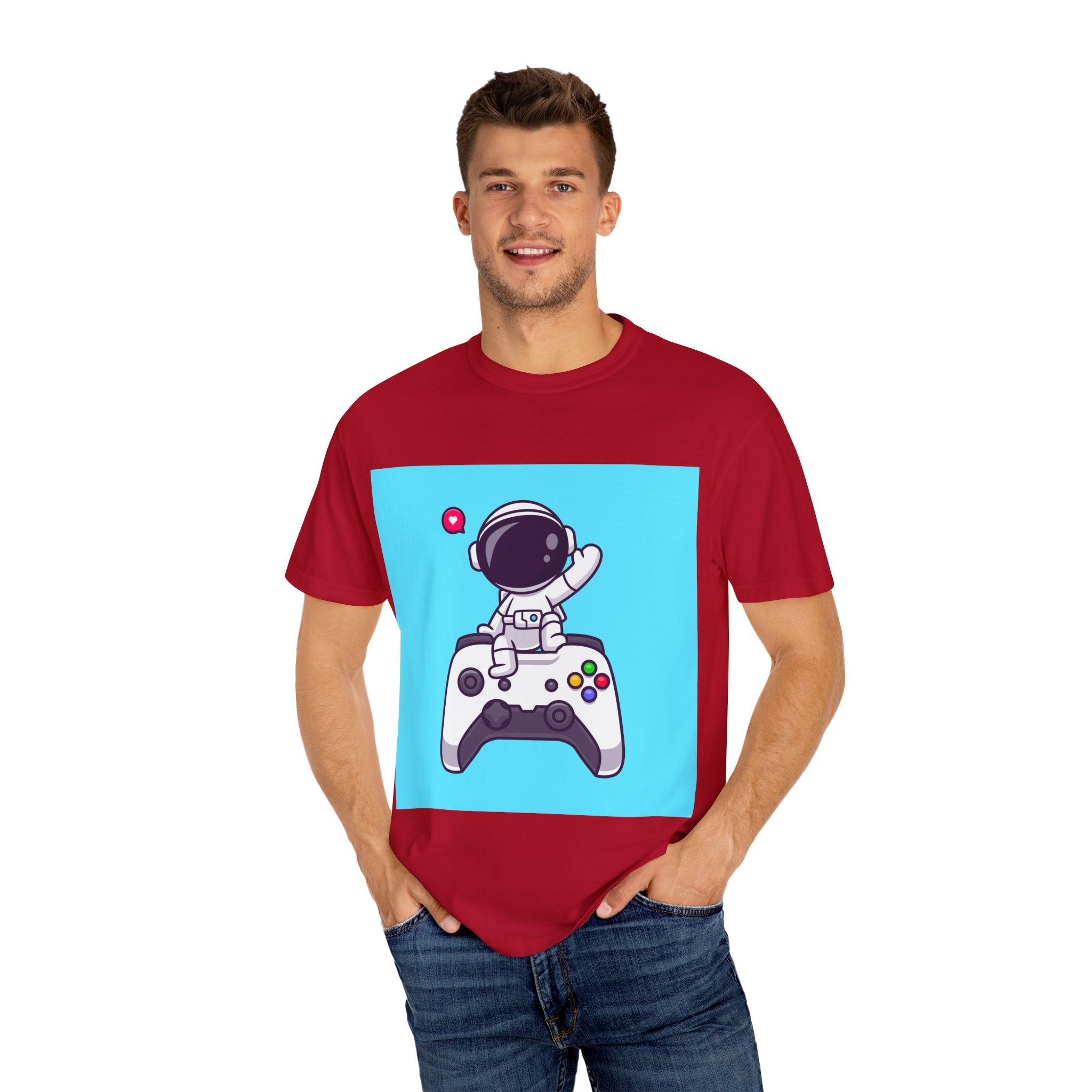 Astronaut Gamer T-Shirt, Fun Unisex Tee for Video Game Lovers, Perfect Gift for Gamers, Playful Space Theme, Gaming Apparel