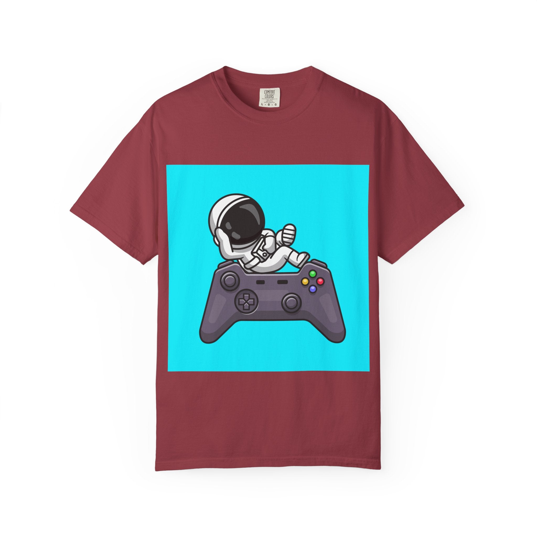 Astronaut Gamer T-Shirt | Unisex Garment-Dyed Tee for Gamers | Video Game Shirt | Fun Gift for Space Lovers | Casual Wear