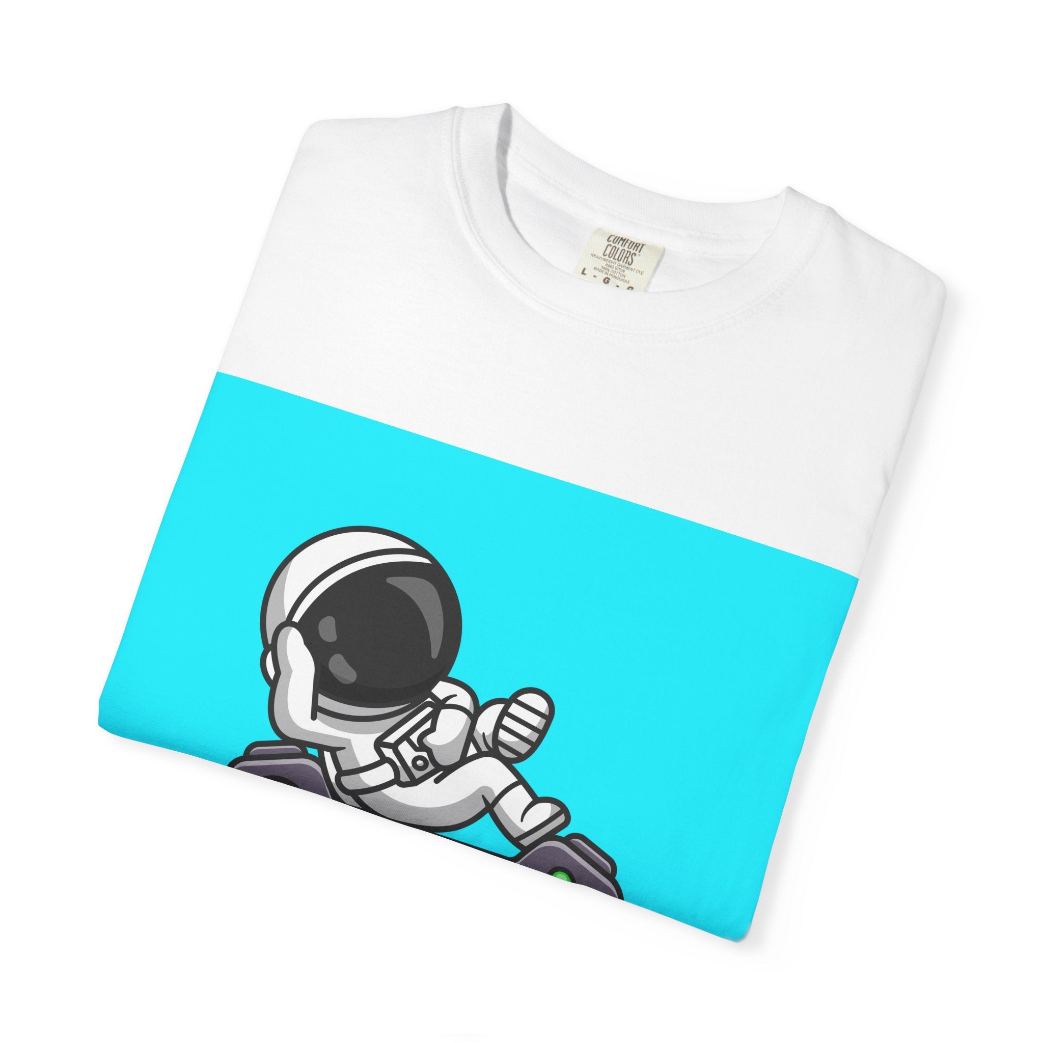 Astronaut Gamer T-Shirt | Unisex Garment-Dyed Tee for Gamers | Video Game Shirt | Fun Gift for Space Lovers | Casual Wear