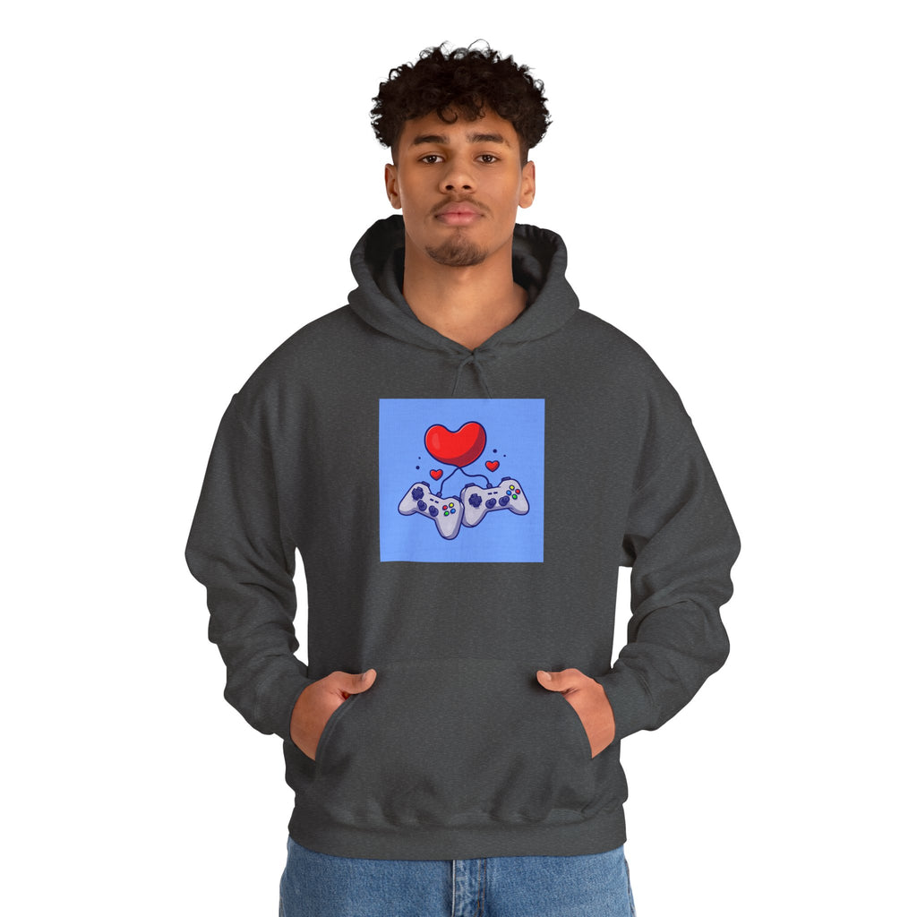 Gaming Love Hooded Sweatshirt - Perfect for Gamers, Video Game Lovers, Cozy Style, Gift for Birthdays, Holidays