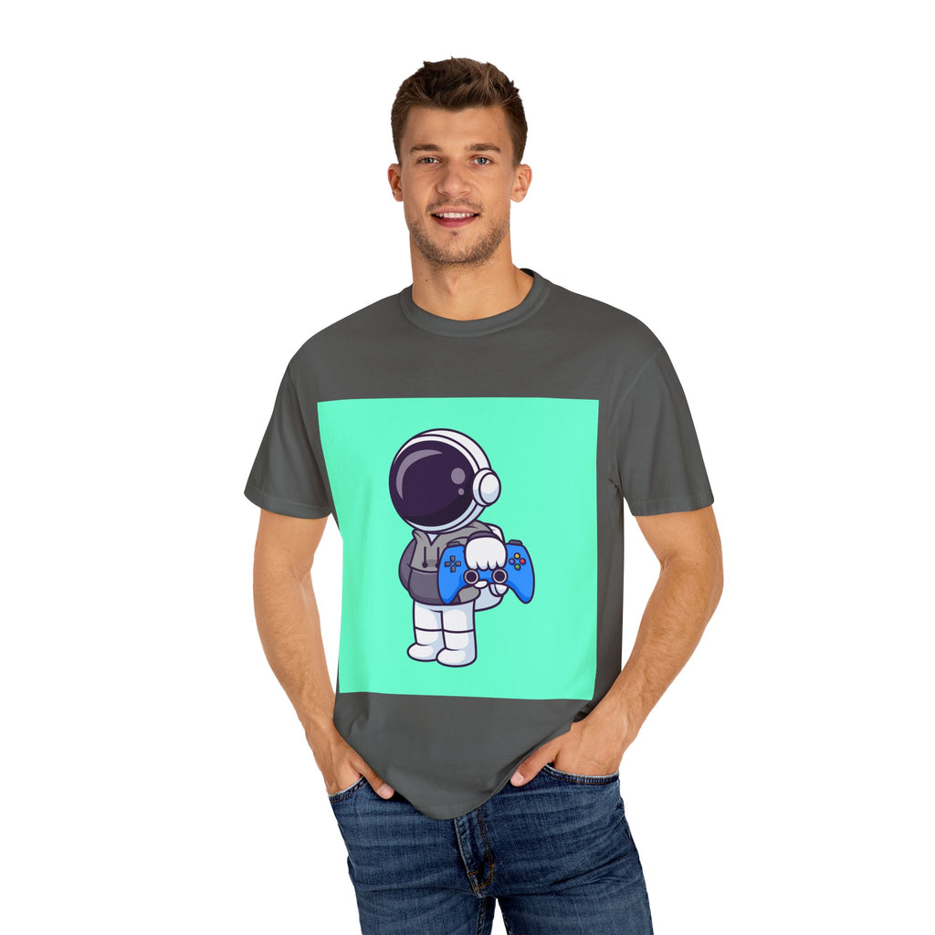 Playful Astronaut Gaming T-shirt | Fun Tee for Gamers | Unisex Casual Wear | Perfect Gift for Birthdays & Holidays | Space Gaming Apparel
