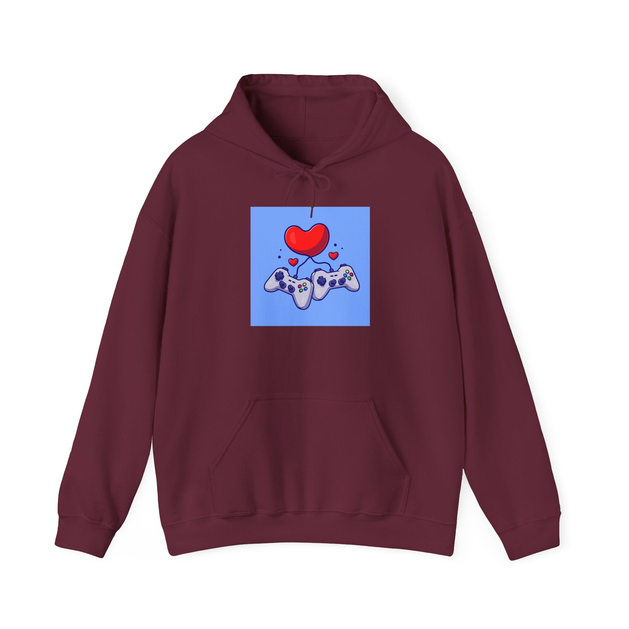 Gaming Love Hooded Sweatshirt - Perfect for Gamers, Video Game Lovers, Cozy Style, Gift for Birthdays, Holidays