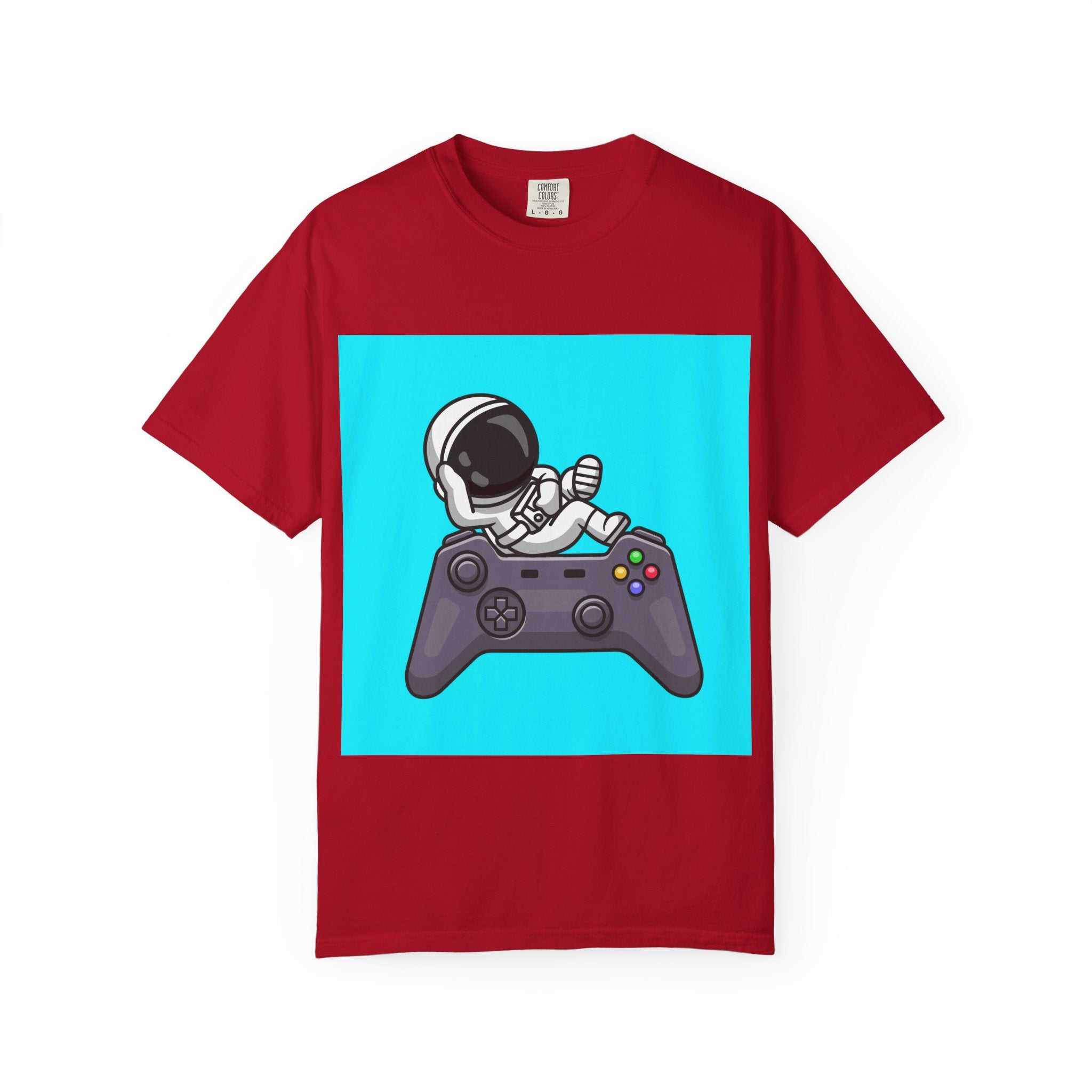 Astronaut Gamer T-Shirt | Unisex Garment-Dyed Tee for Gamers | Video Game Shirt | Fun Gift for Space Lovers | Casual Wear