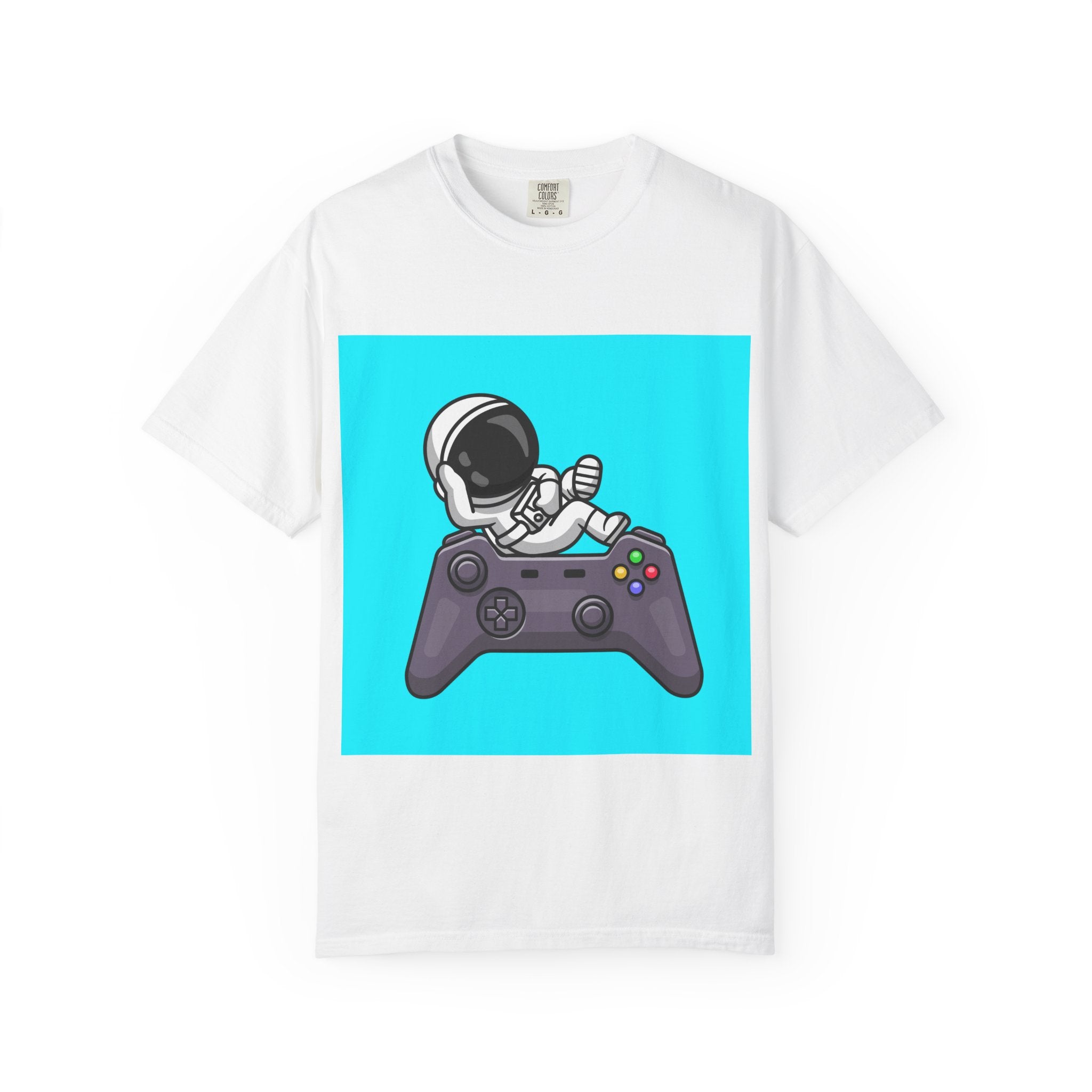 Astronaut Gamer T-Shirt | Unisex Garment-Dyed Tee for Gamers | Video Game Shirt | Fun Gift for Space Lovers | Casual Wear
