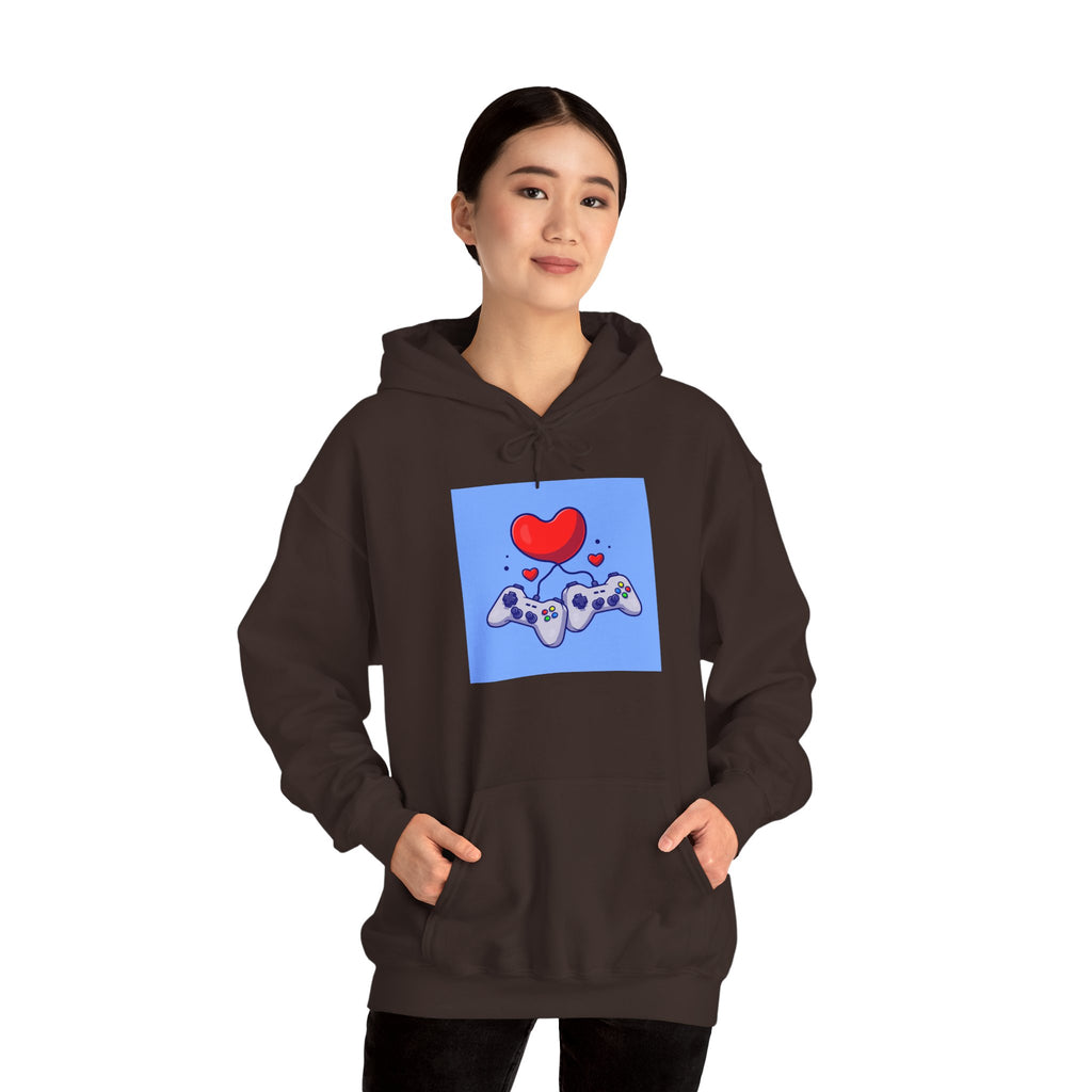 Gaming Love Hooded Sweatshirt - Perfect for Gamers, Video Game Lovers, Cozy Style, Gift for Birthdays, Holidays