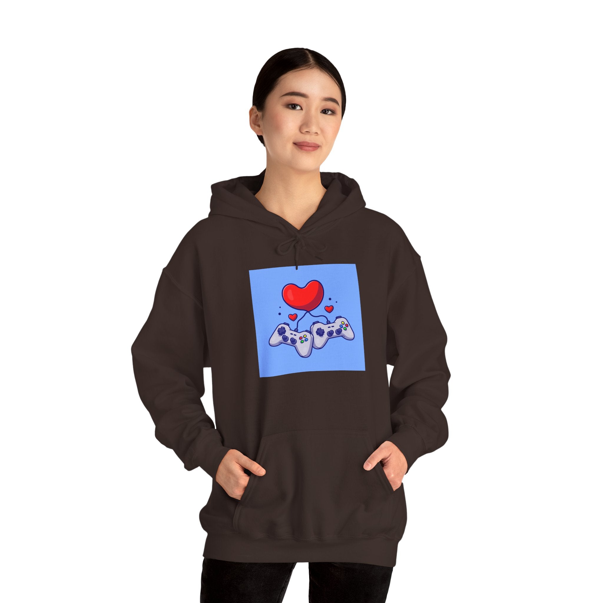 Gaming Love Hooded Sweatshirt - Perfect for Gamers, Video Game Lovers, Cozy Style, Gift for Birthdays, Holidays