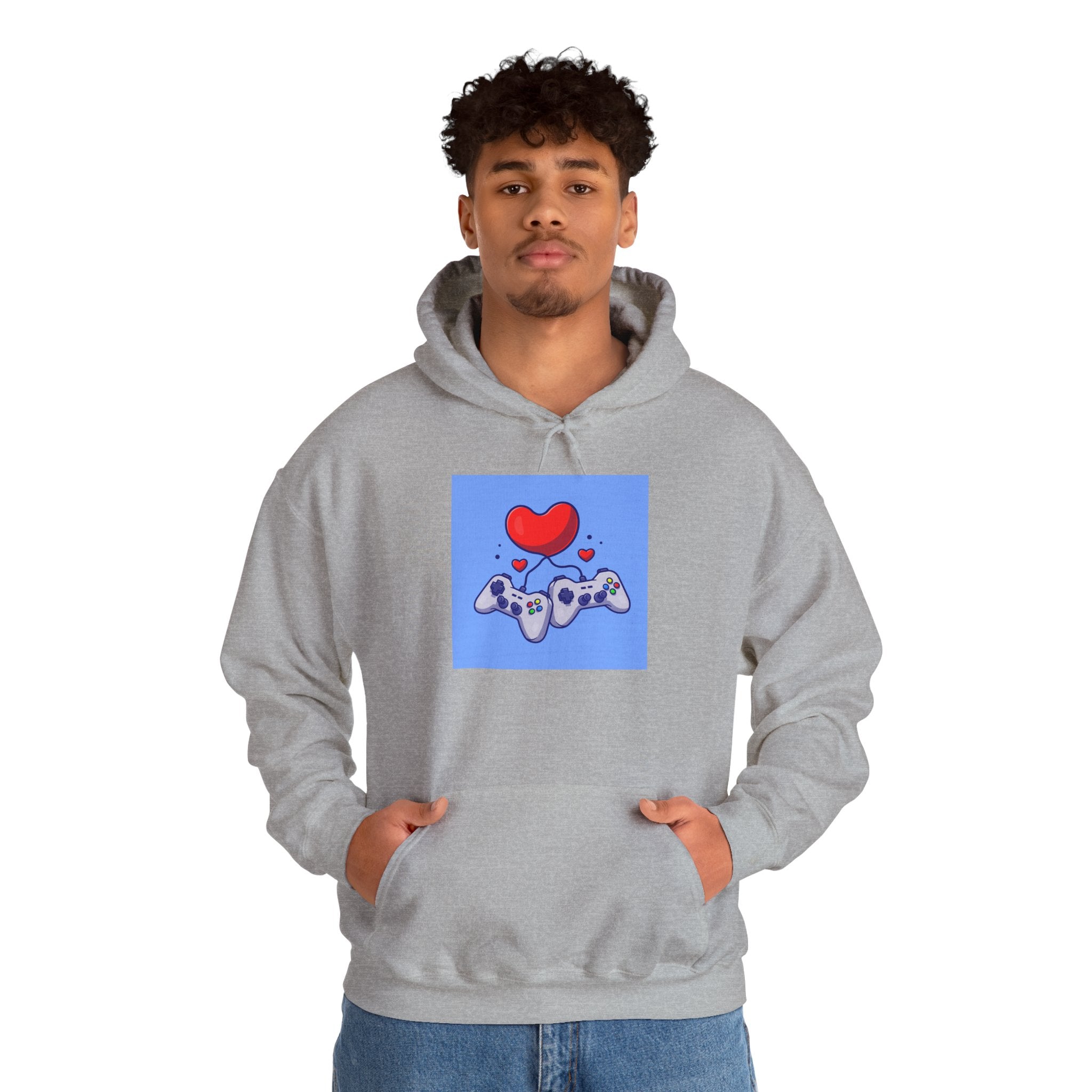 Gaming Love Hooded Sweatshirt - Perfect for Gamers, Video Game Lovers, Cozy Style, Gift for Birthdays, Holidays