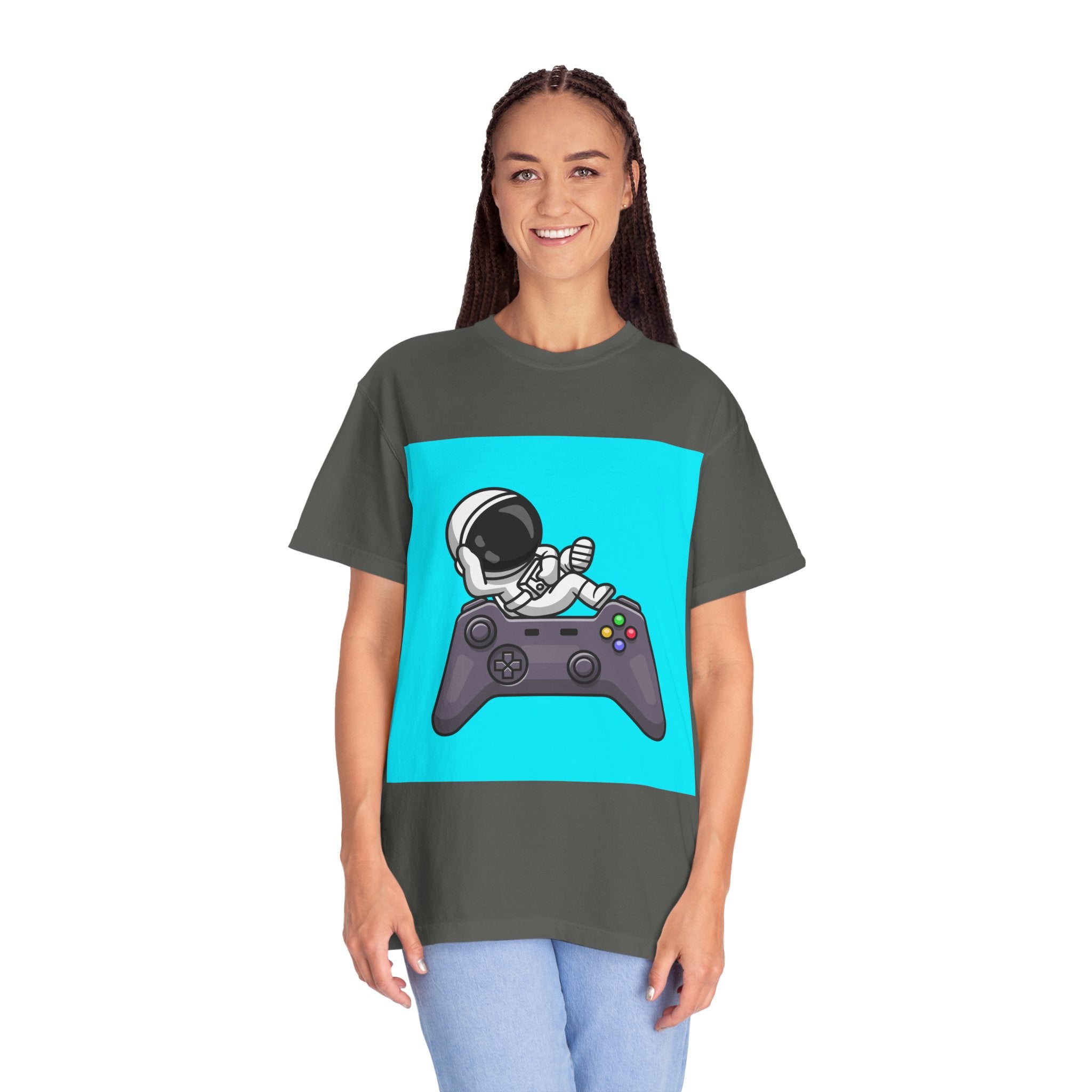 Astronaut Gamer T-Shirt | Unisex Garment-Dyed Tee for Gamers | Video Game Shirt | Fun Gift for Space Lovers | Casual Wear