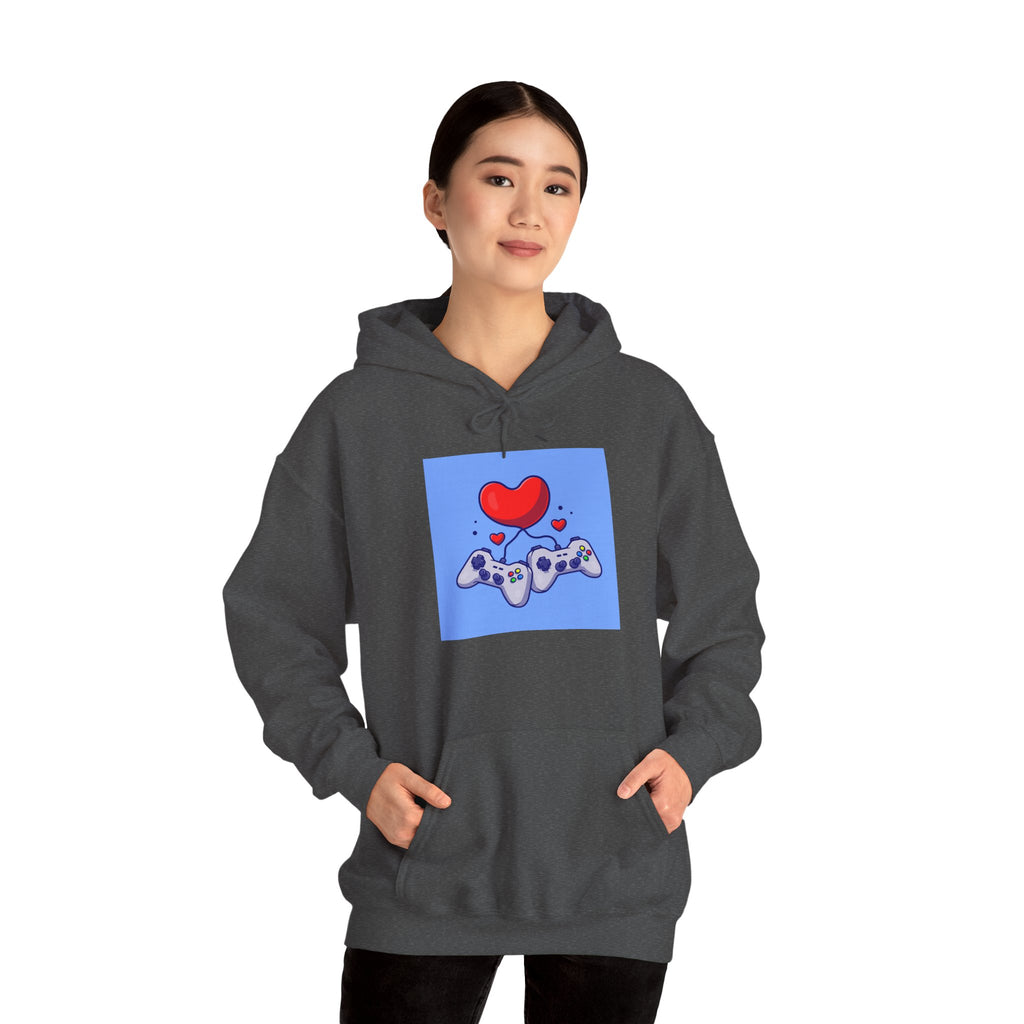 Gaming Love Hooded Sweatshirt - Perfect for Gamers, Video Game Lovers, Cozy Style, Gift for Birthdays, Holidays