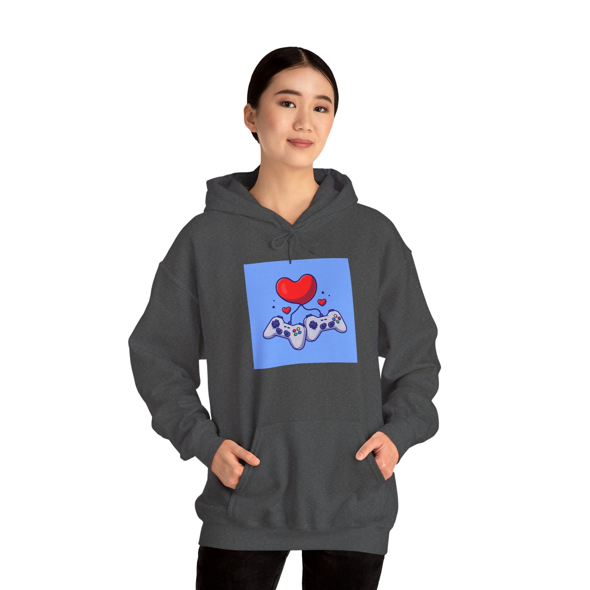 Gaming Love Hooded Sweatshirt - Perfect for Gamers, Video Game Lovers, Cozy Style, Gift for Birthdays, Holidays