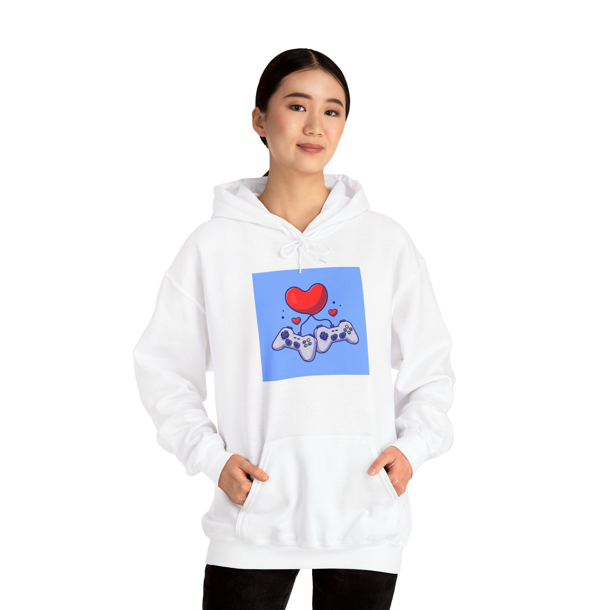 Gaming Love Hooded Sweatshirt - Perfect for Gamers, Video Game Lovers, Cozy Style, Gift for Birthdays, Holidays