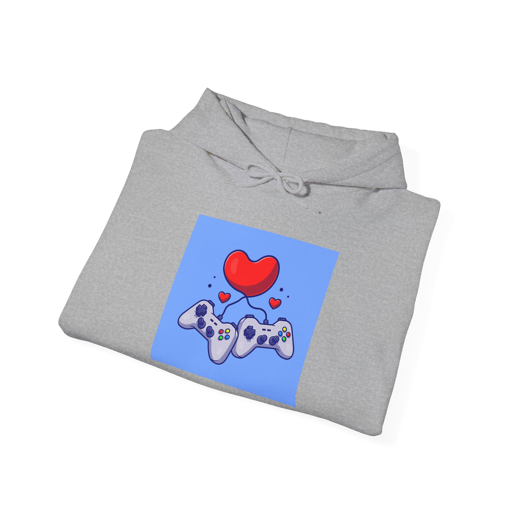 Gaming Love Hooded Sweatshirt - Perfect for Gamers, Video Game Lovers, Cozy Style, Gift for Birthdays, Holidays