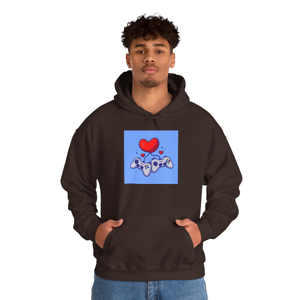 Gaming Love Hooded Sweatshirt - Perfect for Gamers, Video Game Lovers, Cozy Style, Gift for Birthdays, Holidays