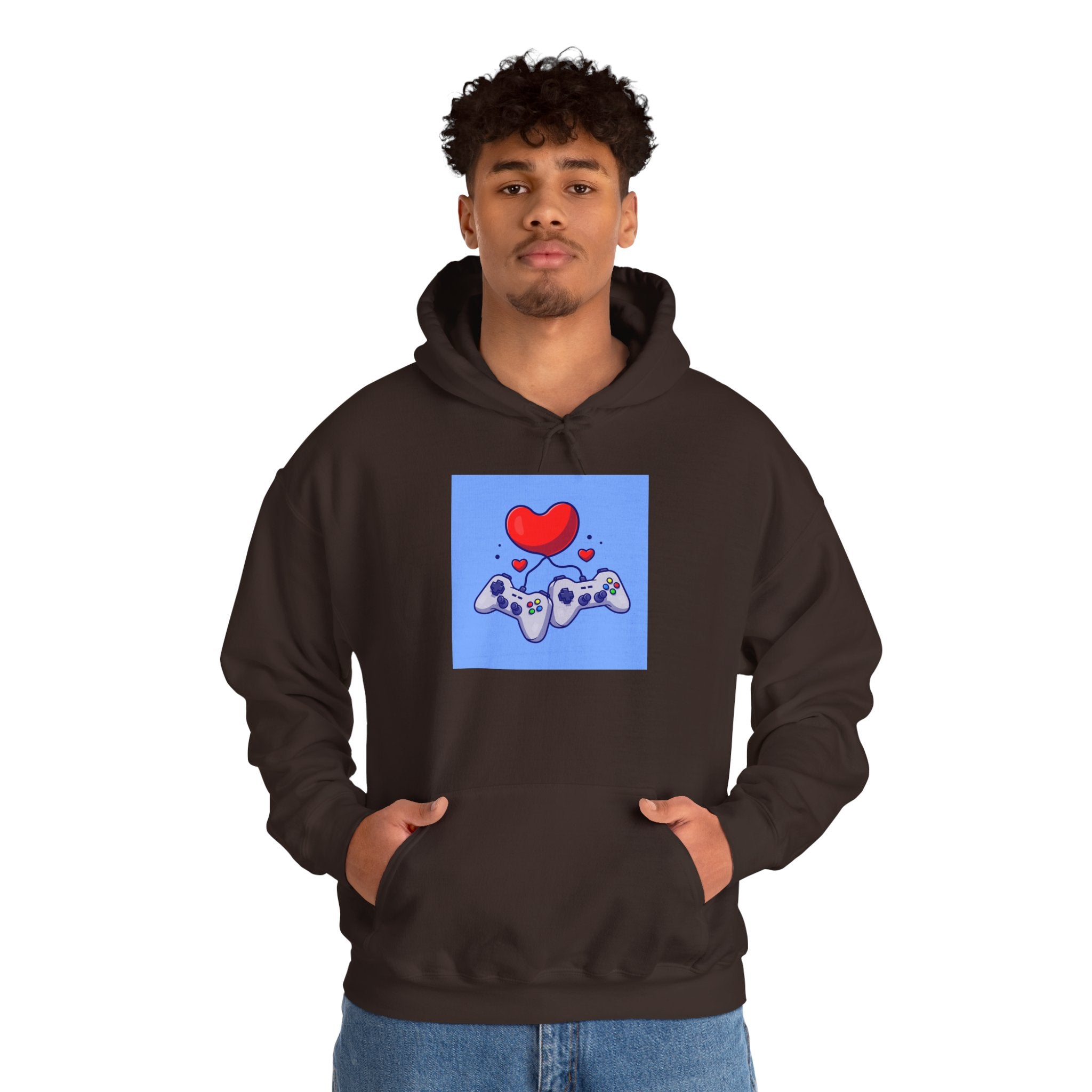 Gaming Love Hooded Sweatshirt - Perfect for Gamers, Video Game Lovers, Cozy Style, Gift for Birthdays, Holidays