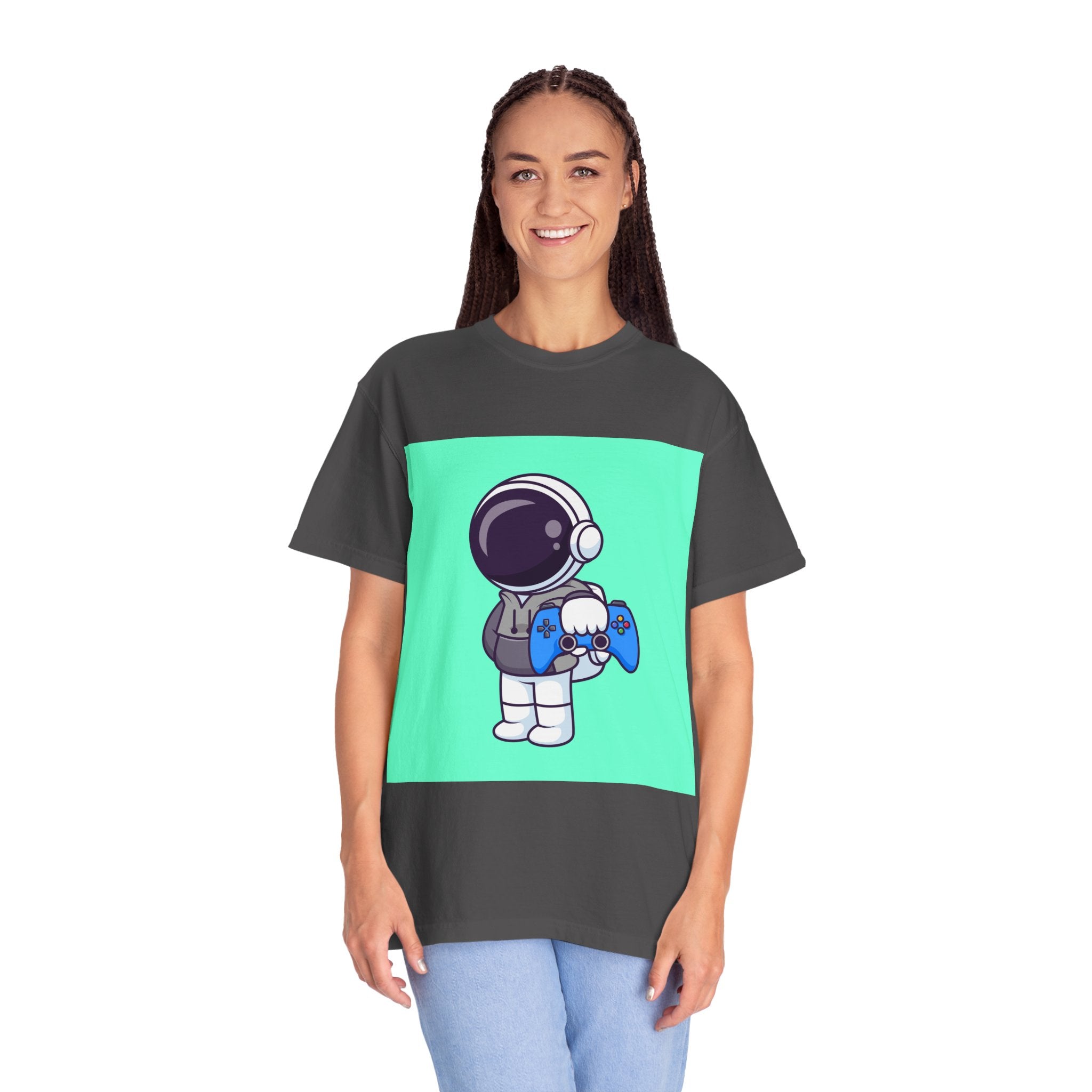 Playful Astronaut Gaming T-shirt | Fun Tee for Gamers | Unisex Casual Wear | Perfect Gift for Birthdays & Holidays | Space Gaming Apparel