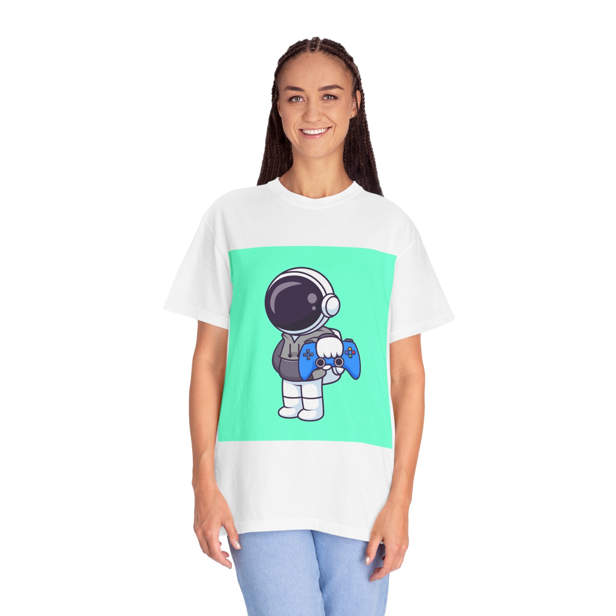 Playful Astronaut Gaming T-shirt | Fun Tee for Gamers | Unisex Casual Wear | Perfect Gift for Birthdays & Holidays | Space Gaming Apparel