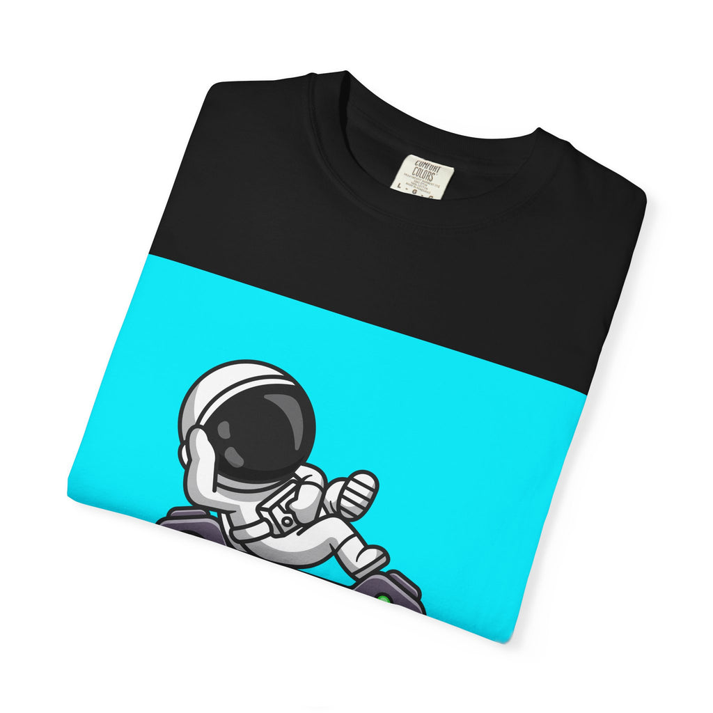 Astronaut Gamer T-Shirt | Unisex Garment-Dyed Tee for Gamers | Video Game Shirt | Fun Gift for Space Lovers | Casual Wear