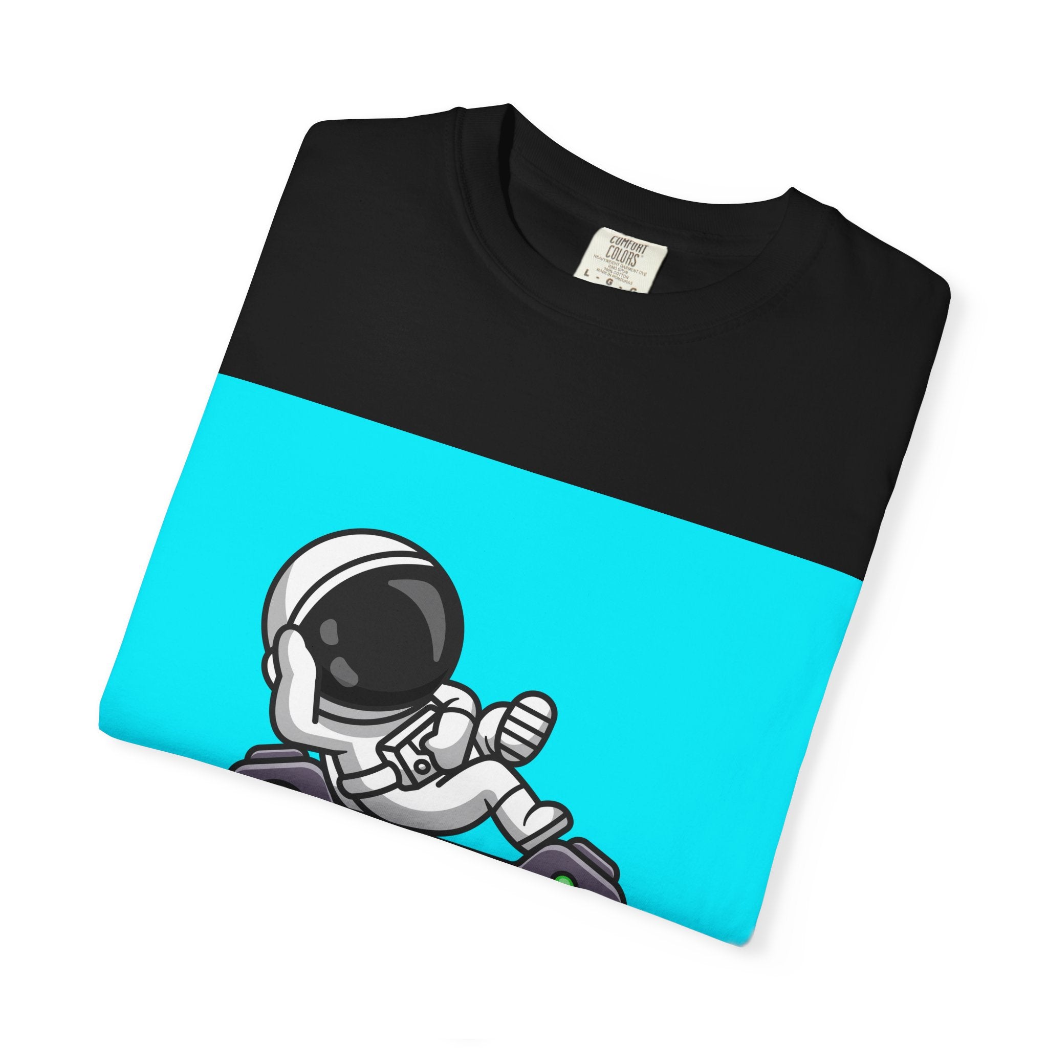 Astronaut Gamer T-Shirt | Unisex Garment-Dyed Tee for Gamers | Video Game Shirt | Fun Gift for Space Lovers | Casual Wear
