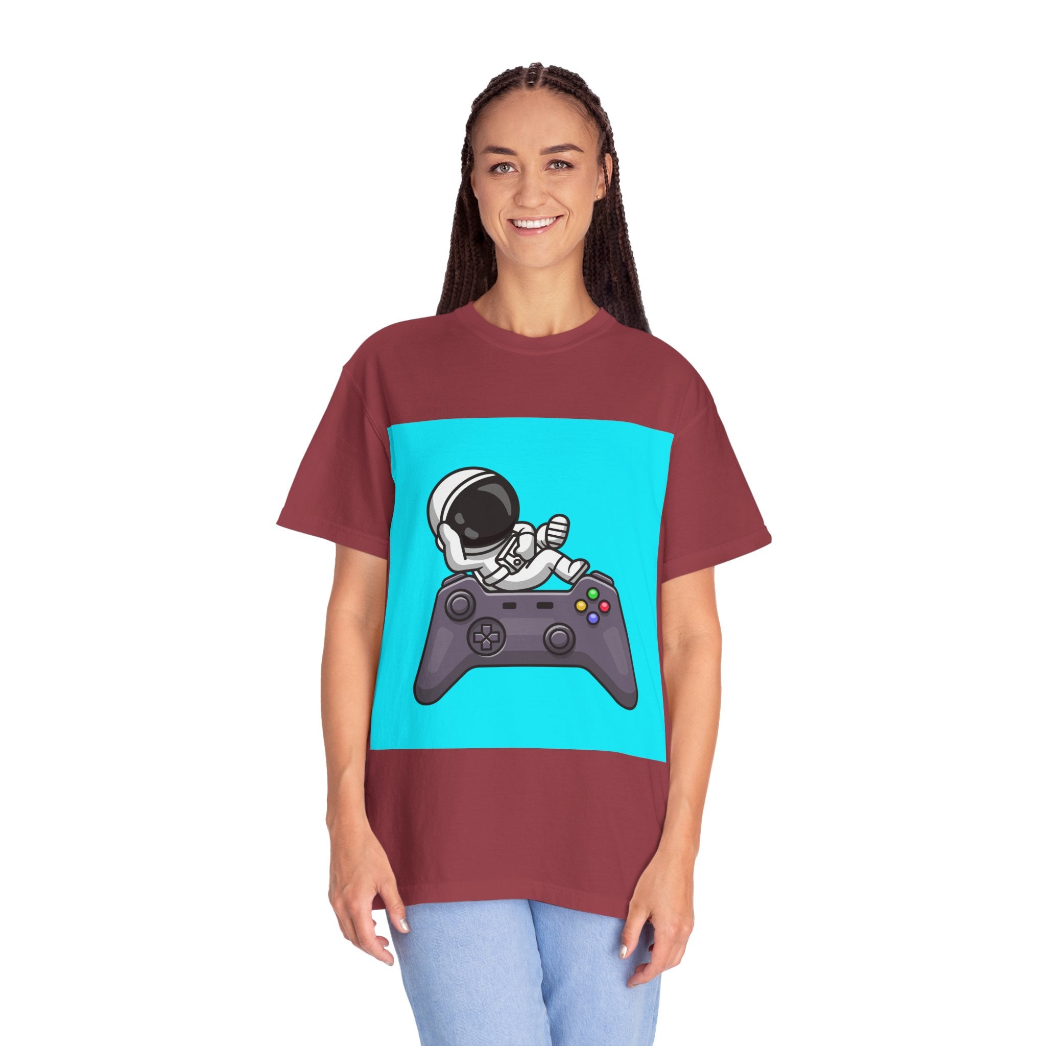 Astronaut Gamer T-Shirt | Unisex Garment-Dyed Tee for Gamers | Video Game Shirt | Fun Gift for Space Lovers | Casual Wear