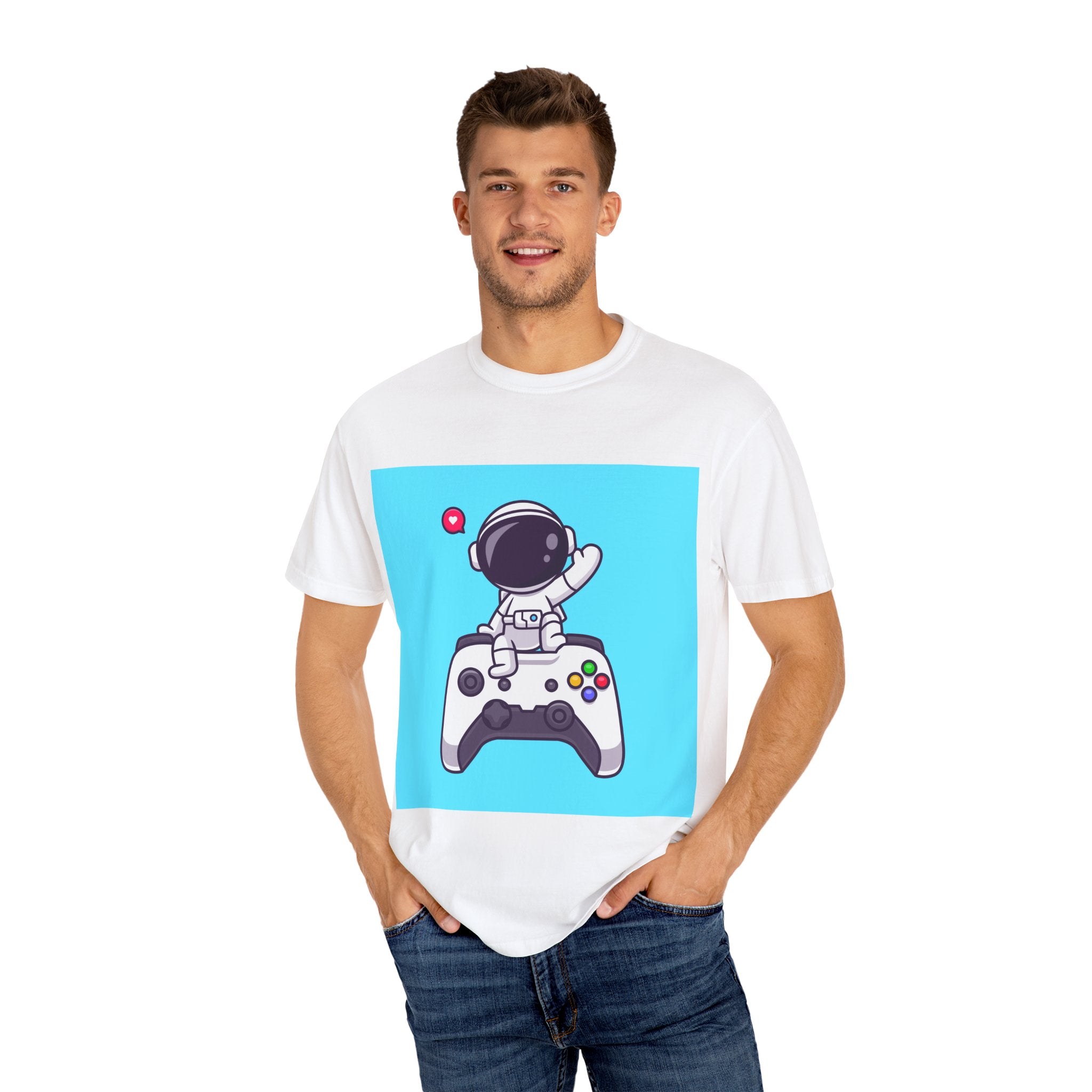Astronaut Gamer T-Shirt, Fun Unisex Tee for Video Game Lovers, Perfect Gift for Gamers, Playful Space Theme, Gaming Apparel