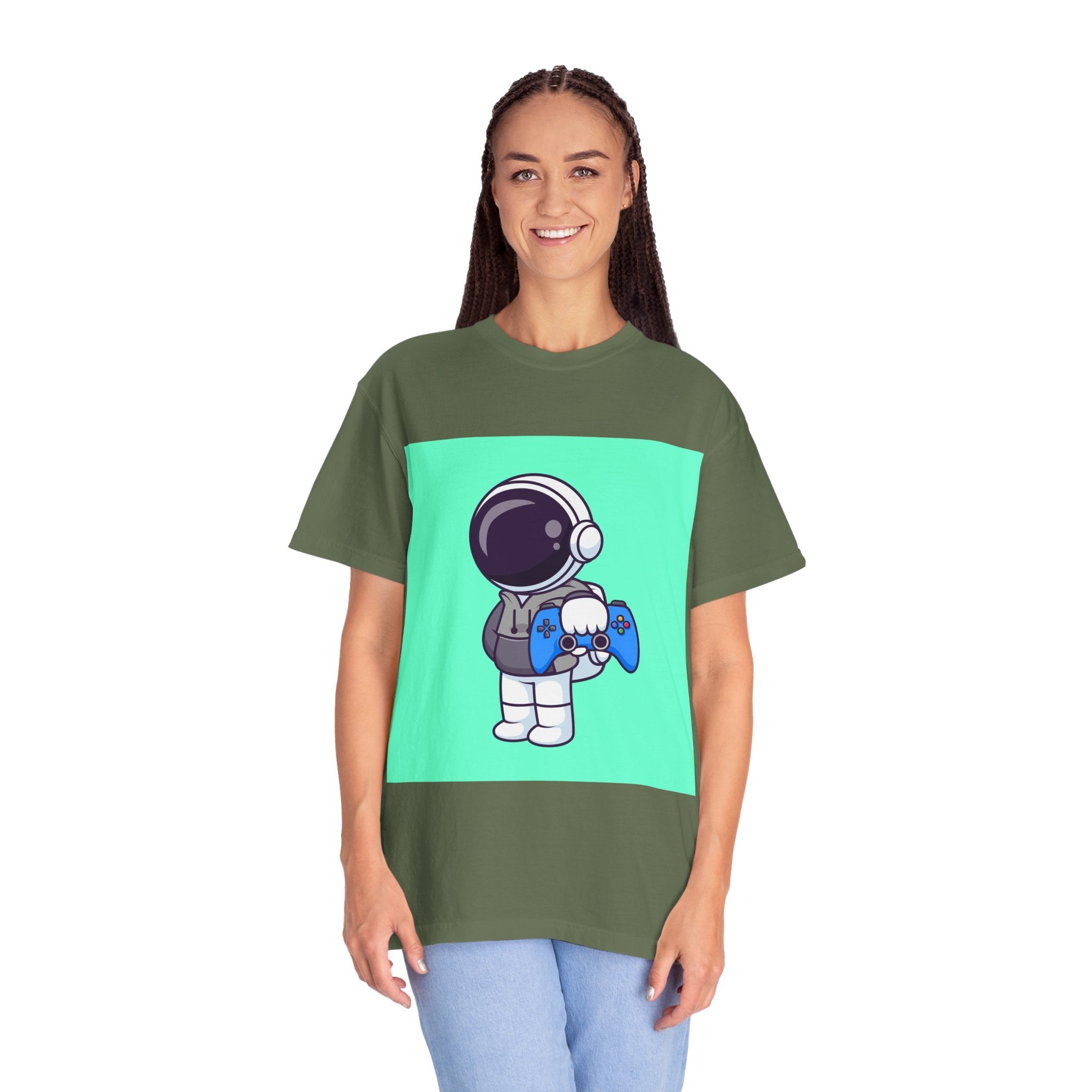 Playful Astronaut Gaming T-shirt | Fun Tee for Gamers | Unisex Casual Wear | Perfect Gift for Birthdays & Holidays | Space Gaming Apparel