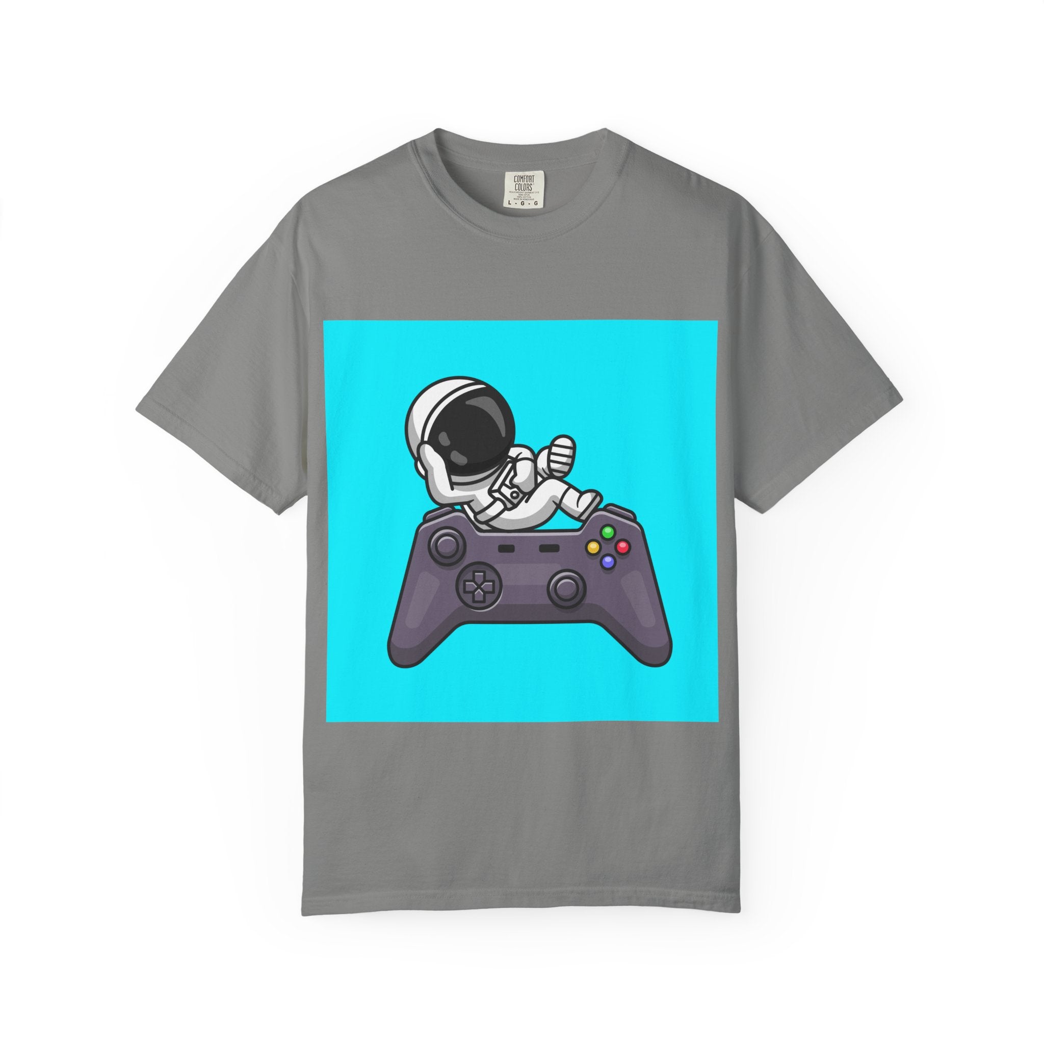 Astronaut Gamer T-Shirt | Unisex Garment-Dyed Tee for Gamers | Video Game Shirt | Fun Gift for Space Lovers | Casual Wear