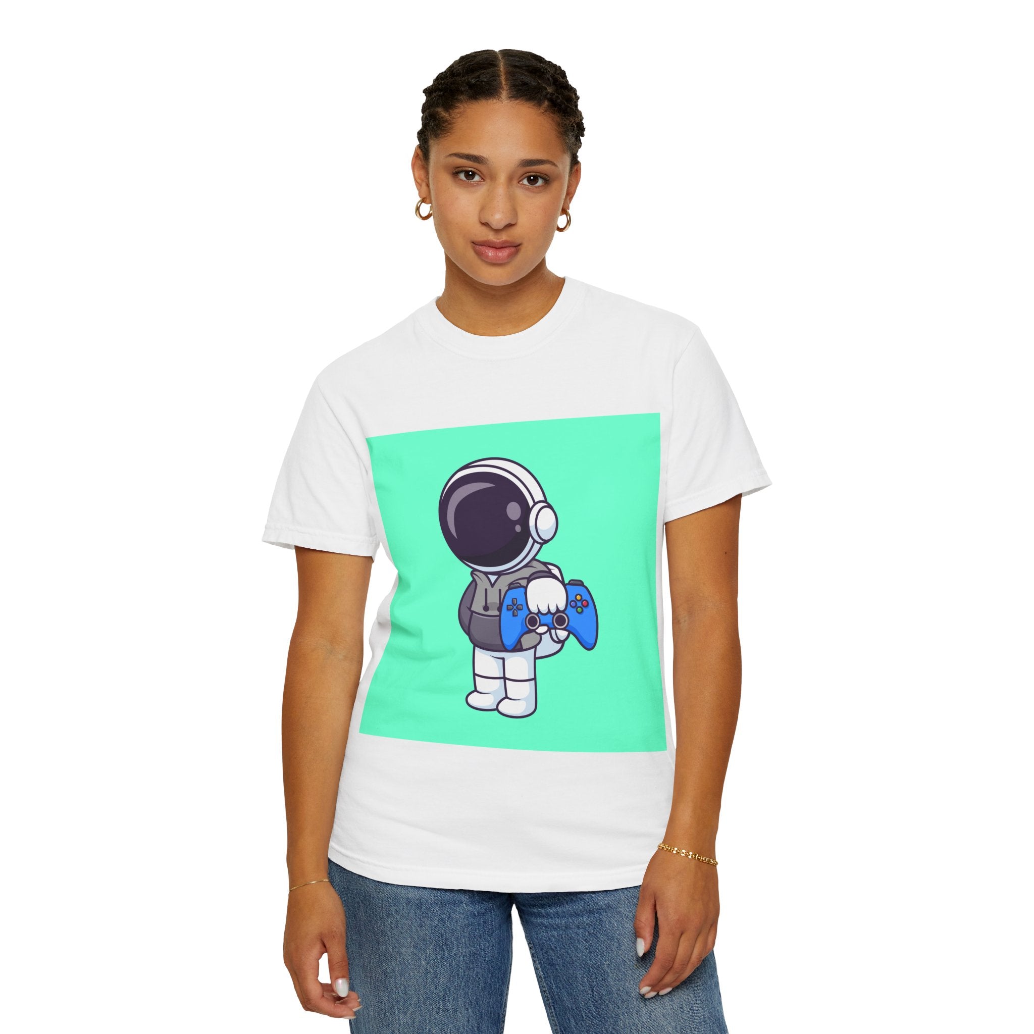 Playful Astronaut Gaming T-shirt | Fun Tee for Gamers | Unisex Casual Wear | Perfect Gift for Birthdays & Holidays | Space Gaming Apparel
