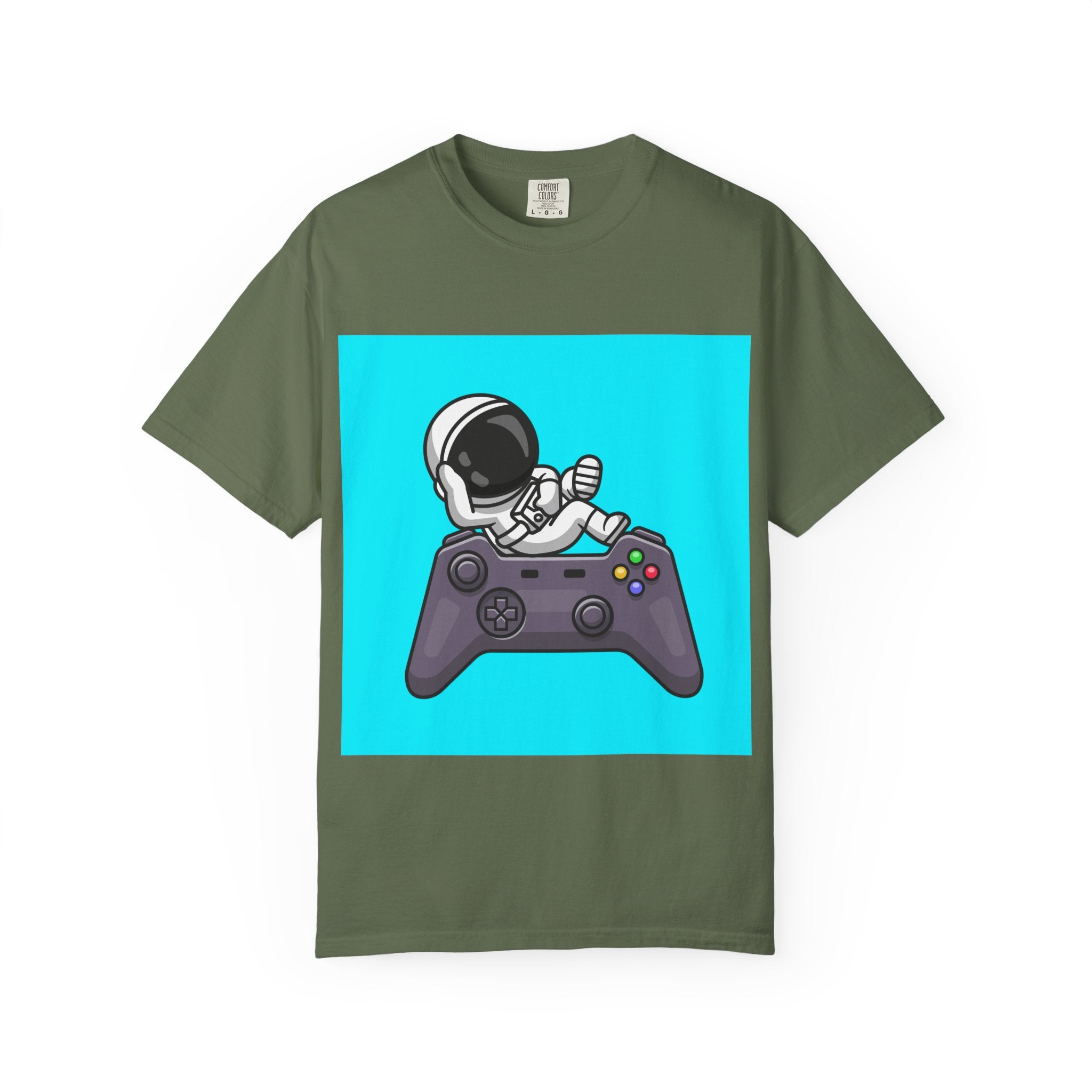 Astronaut Gamer T-Shirt | Unisex Garment-Dyed Tee for Gamers | Video Game Shirt | Fun Gift for Space Lovers | Casual Wear