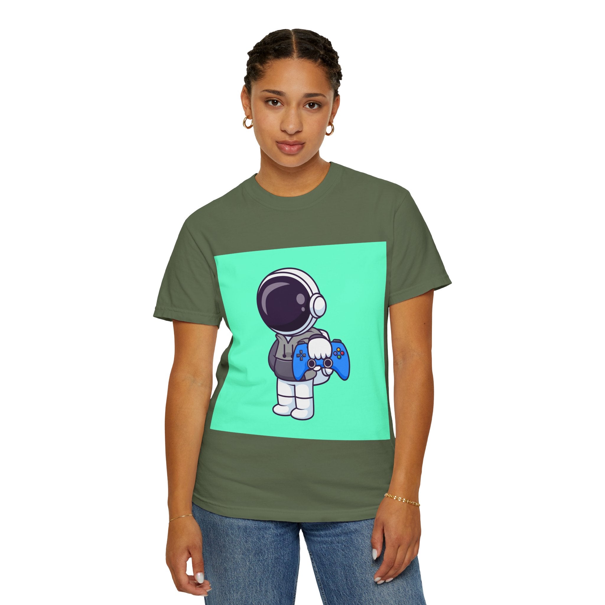 Playful Astronaut Gaming T-shirt | Fun Tee for Gamers | Unisex Casual Wear | Perfect Gift for Birthdays & Holidays | Space Gaming Apparel