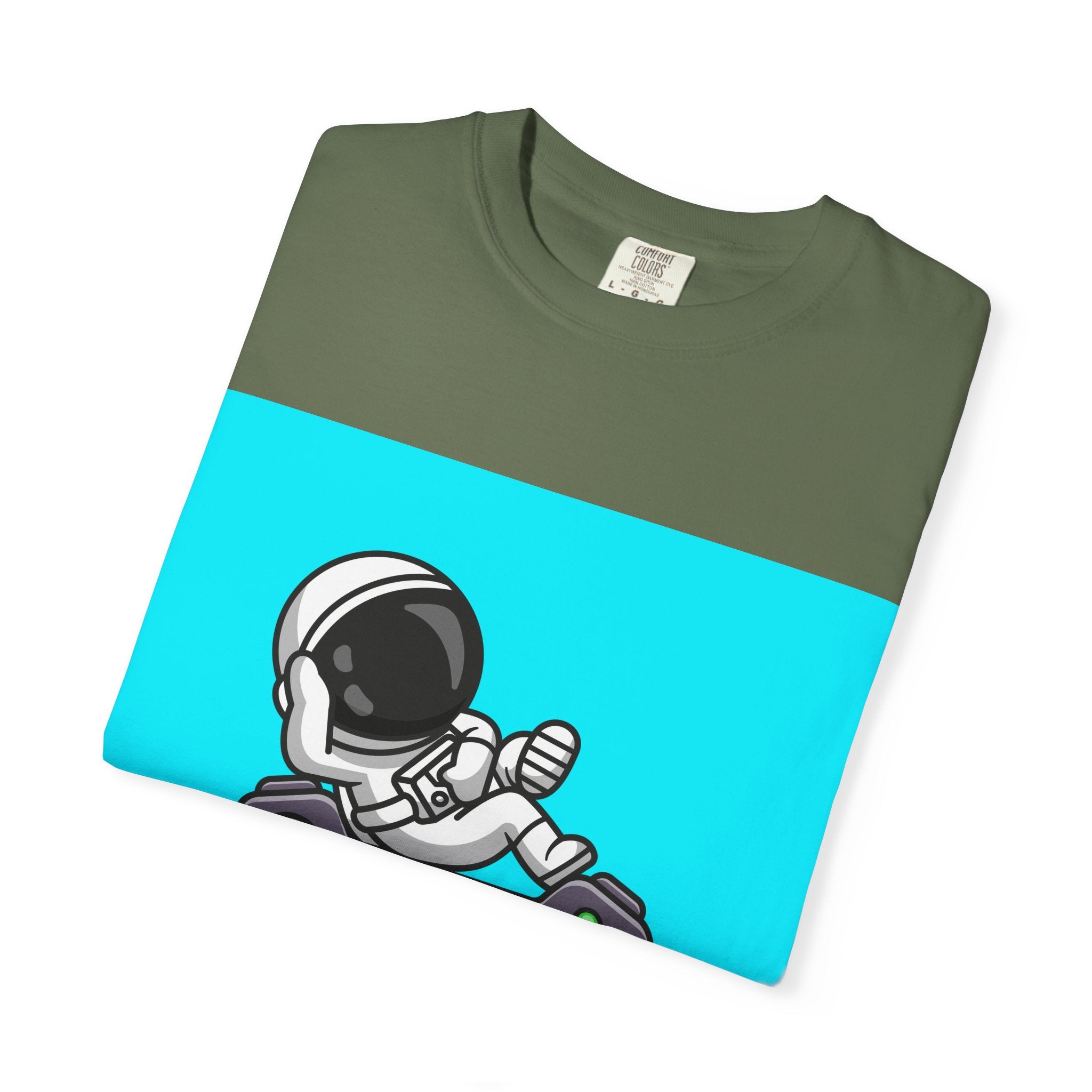 Astronaut Gamer T-Shirt | Unisex Garment-Dyed Tee for Gamers | Video Game Shirt | Fun Gift for Space Lovers | Casual Wear