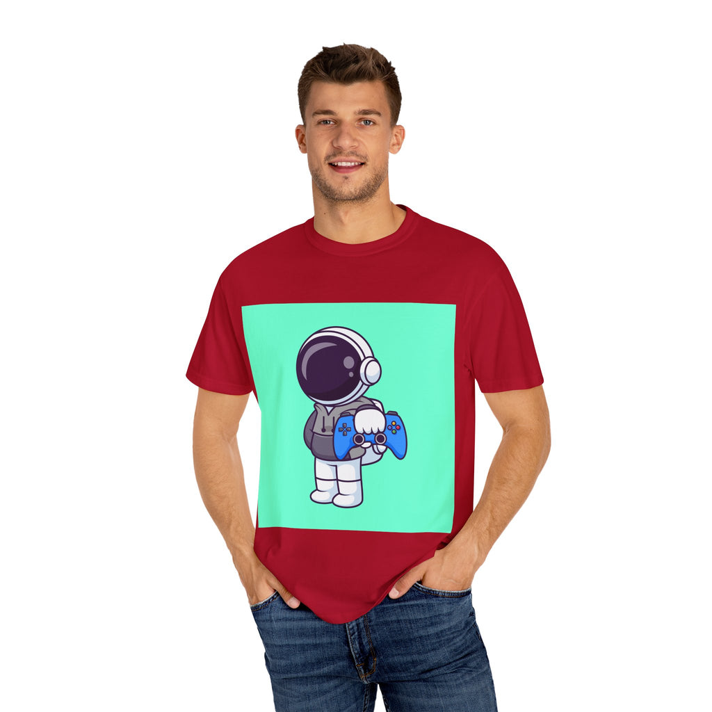 Playful Astronaut Gaming T-shirt | Fun Tee for Gamers | Unisex Casual Wear | Perfect Gift for Birthdays & Holidays | Space Gaming Apparel