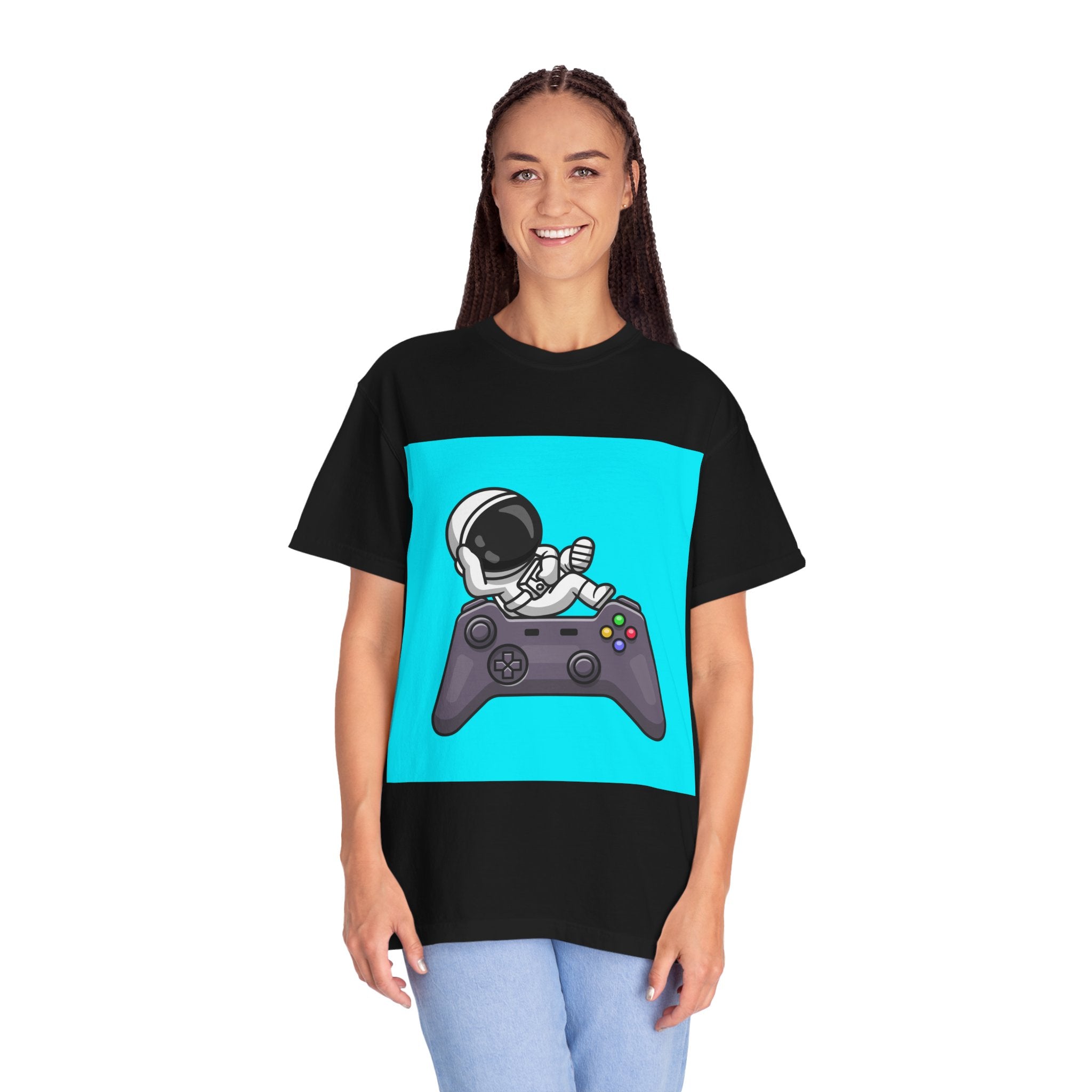 Astronaut Gamer T-Shirt | Unisex Garment-Dyed Tee for Gamers | Video Game Shirt | Fun Gift for Space Lovers | Casual Wear