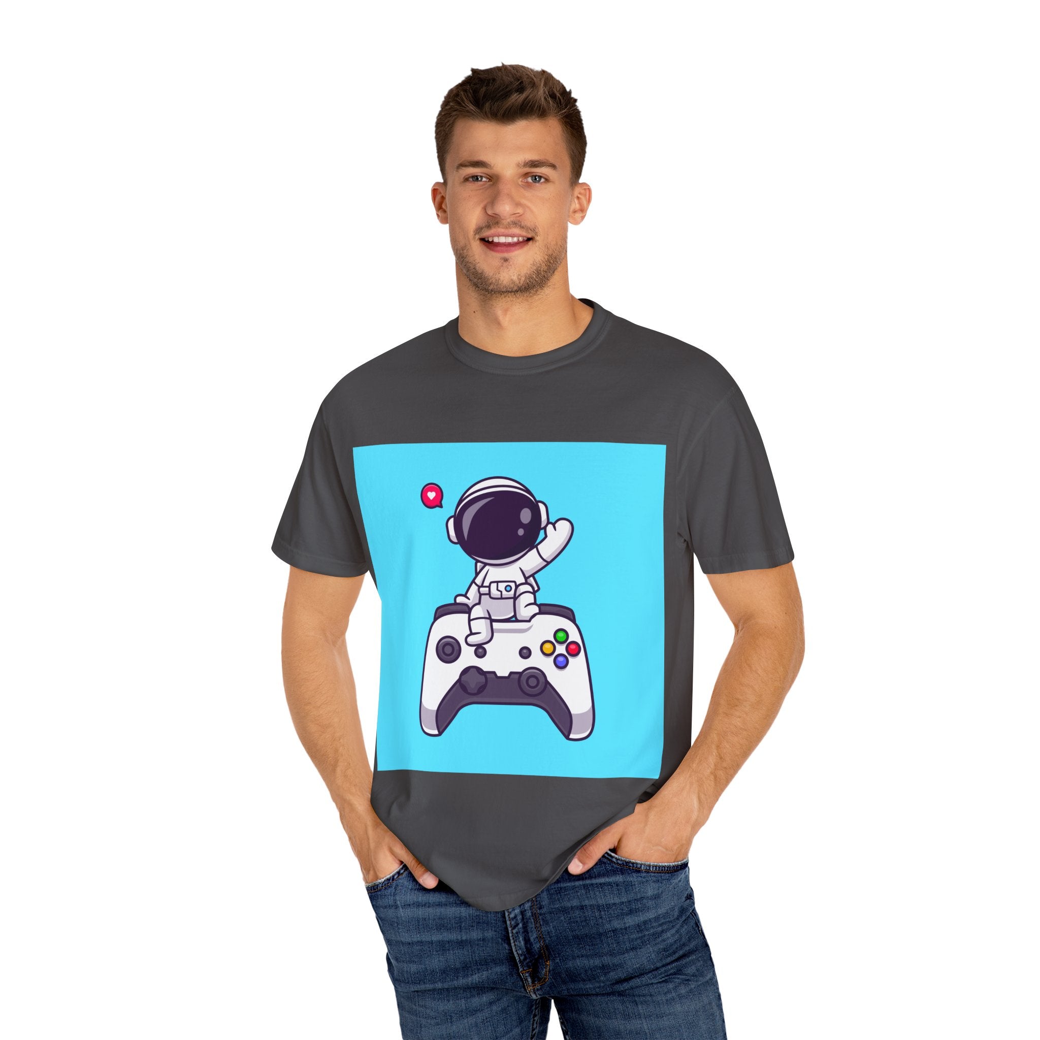 Astronaut Gamer T-Shirt, Fun Unisex Tee for Video Game Lovers, Perfect Gift for Gamers, Playful Space Theme, Gaming Apparel