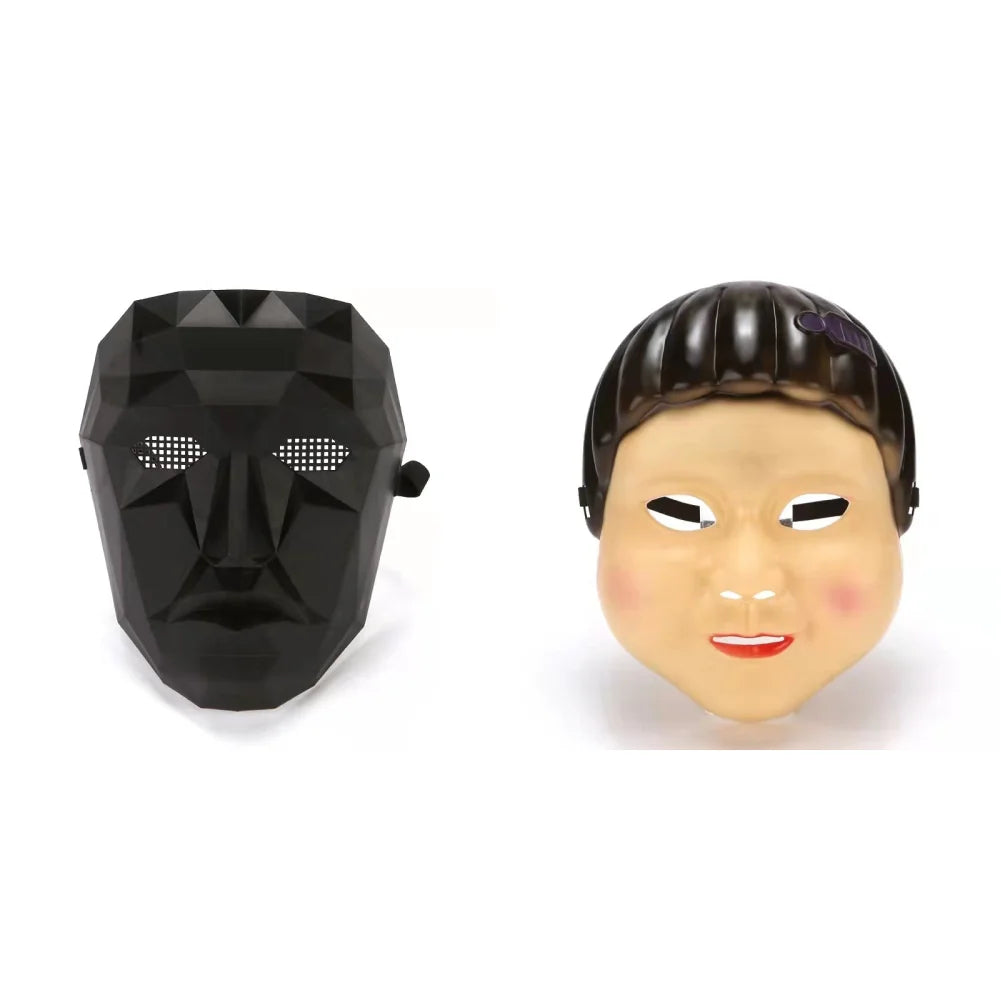 Korean Game 3 Korean TV Cosplay Costumes Masks Movie Theme Square Round Triangle BOSS Halloween Gold Leopard Dress up Mask