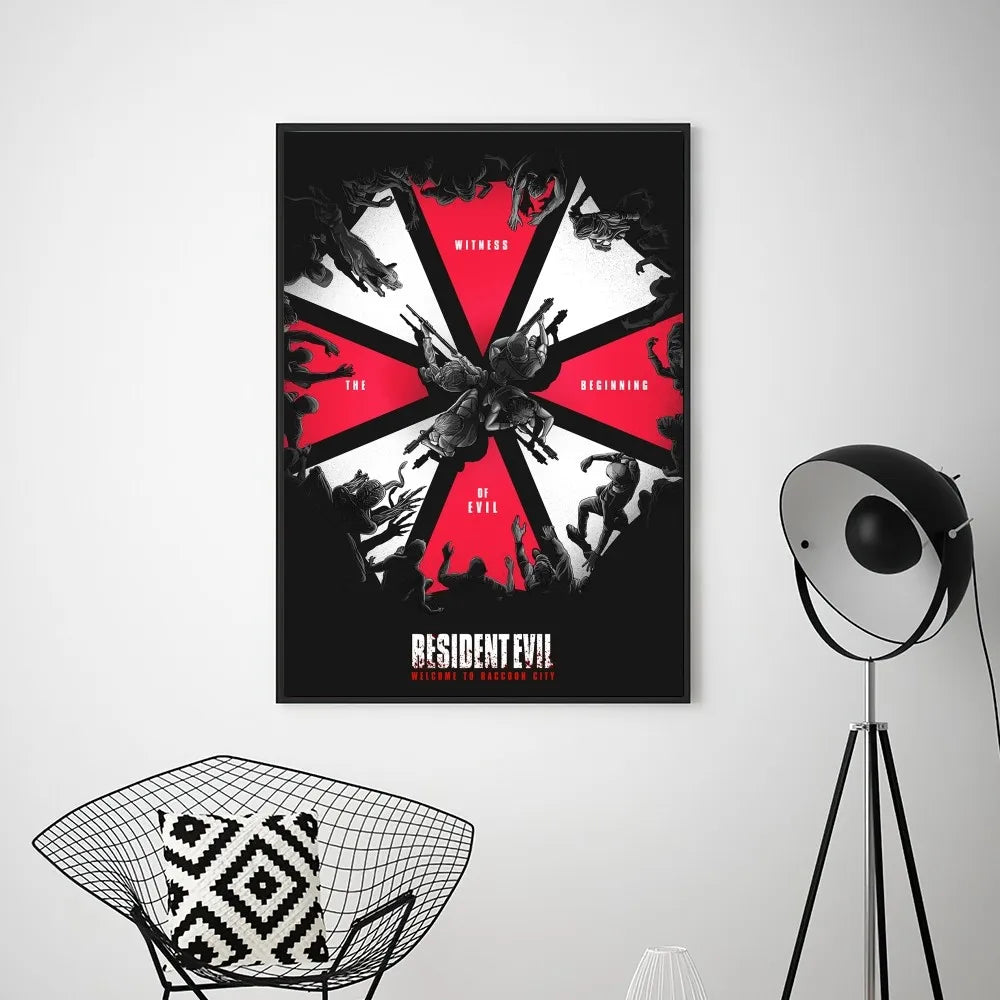 Canvas Painting Game R-RESIDENT EVIL  Poster Prints Wall Pictures Living Room Home Decoration Small