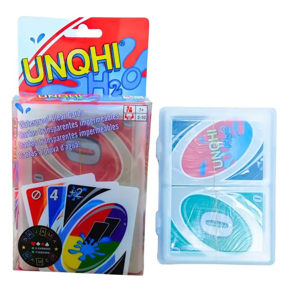 Board Games UNO H2O Card Game WaterProof Pressure Proof PVC Plastic Transparent Kids Toys Playing Cards Halloween Birthday Gifts