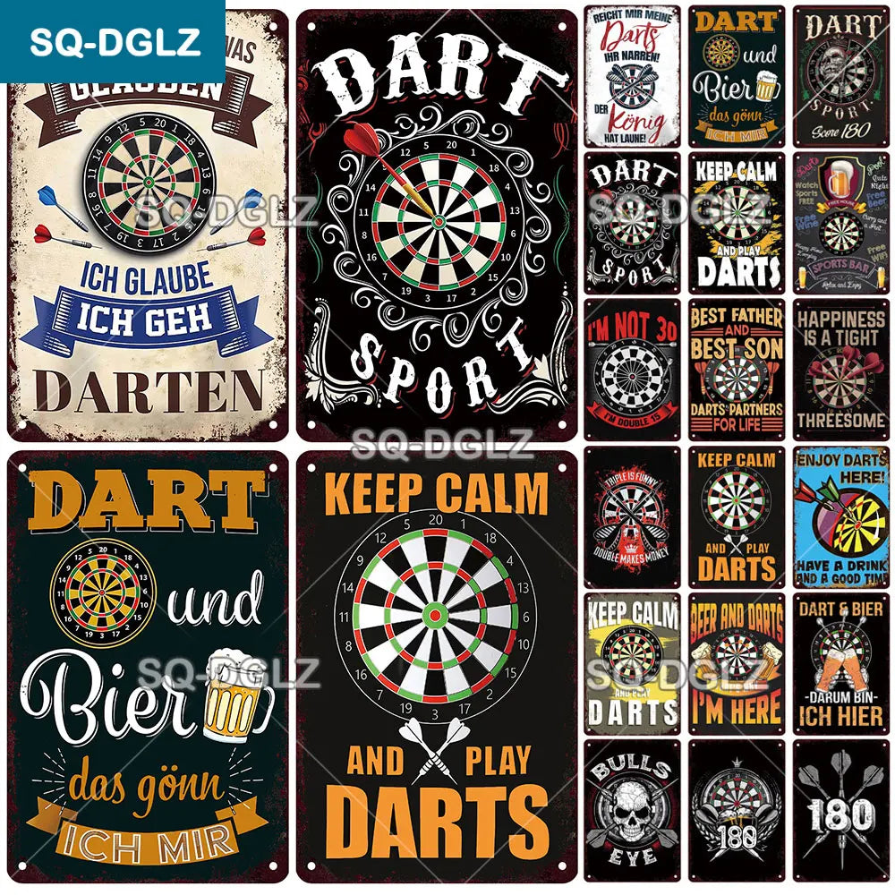 Vintage Keep Calm Dart Game Metal Sign Tin Sign Shop Metal Plaque Decoration Plate Decor For Pub Bar Wall Decor Poster Gift
