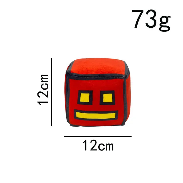 12cm New Halloween Geometry Dash Cube Plush Toys Small Pillow Stuffed Plushie Doll Square Pendant Game Cute Kids Birthday Gift