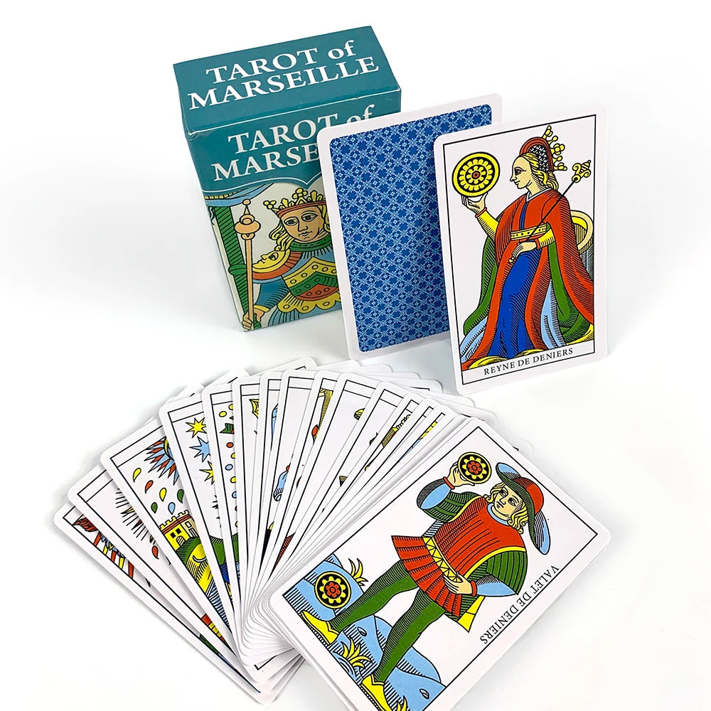 Tarot of Marseille Mini Marseille Tarot 78 Cards Deck Pocket Board Game Holiday Games Halloween Christmas and Thanksgiving Gifts