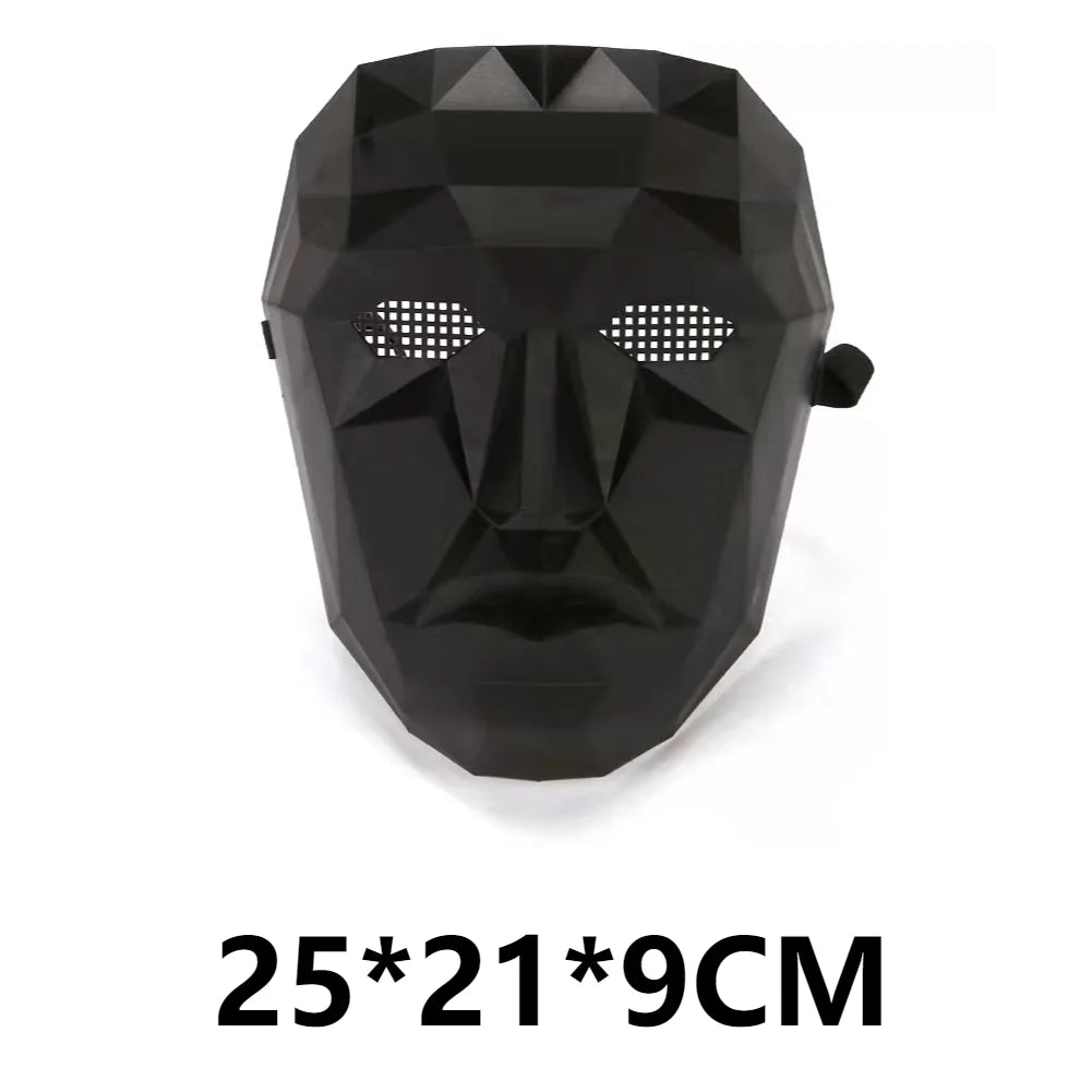 Korean Game 3 Korean TV Cosplay Costumes Masks Movie Theme Square Round Triangle BOSS Halloween Gold Leopard Dress up Mask