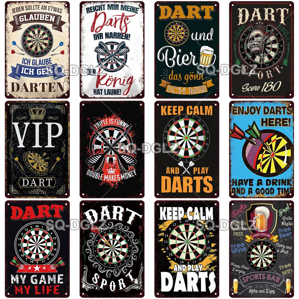 Vintage Keep Calm Dart Game Metal Sign Tin Sign Shop Metal Plaque Decoration Plate Decor For Pub Bar Wall Decor Poster Gift