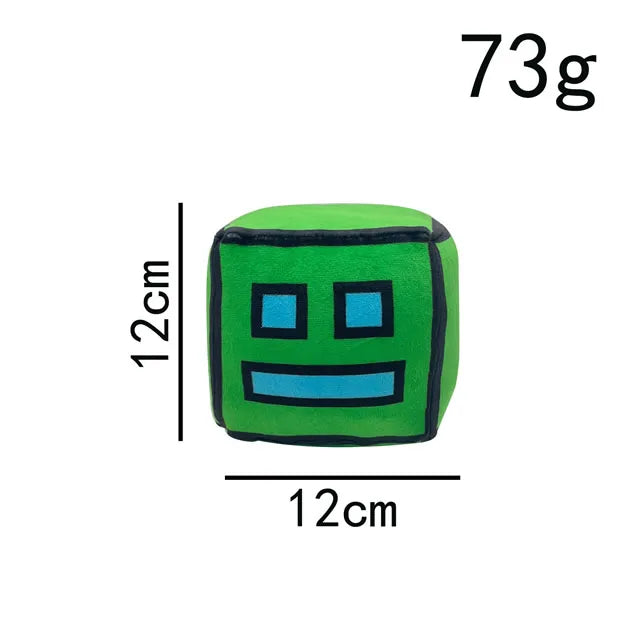 12cm New Halloween Geometry Dash Cube Plush Toys Small Pillow Stuffed Plushie Doll Square Pendant Game Cute Kids Birthday Gift