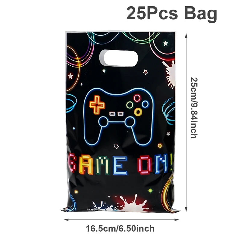 Game On Theme Party Decoration Disposable Paper Plates Cup Video Game Birthday Party Supplies Gaming Boys Birthday Party Decor