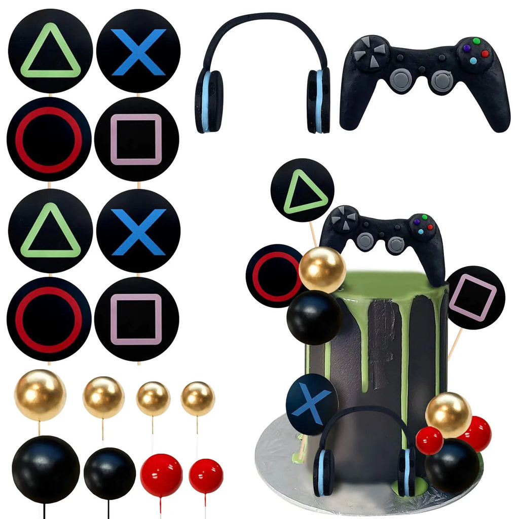 Video Game Themes Cake Toppers Cake Decoration Headset Cake Decoration Game Console Controller Cake Decoration Game Theme